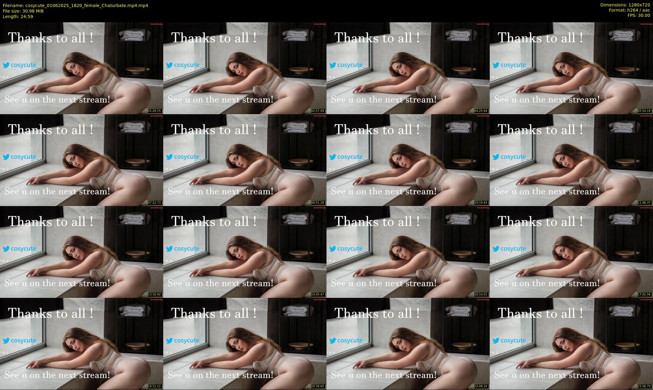 cosycute — 25 minute Chaturbate female cam show recording, 720p, Jun 1, 2025