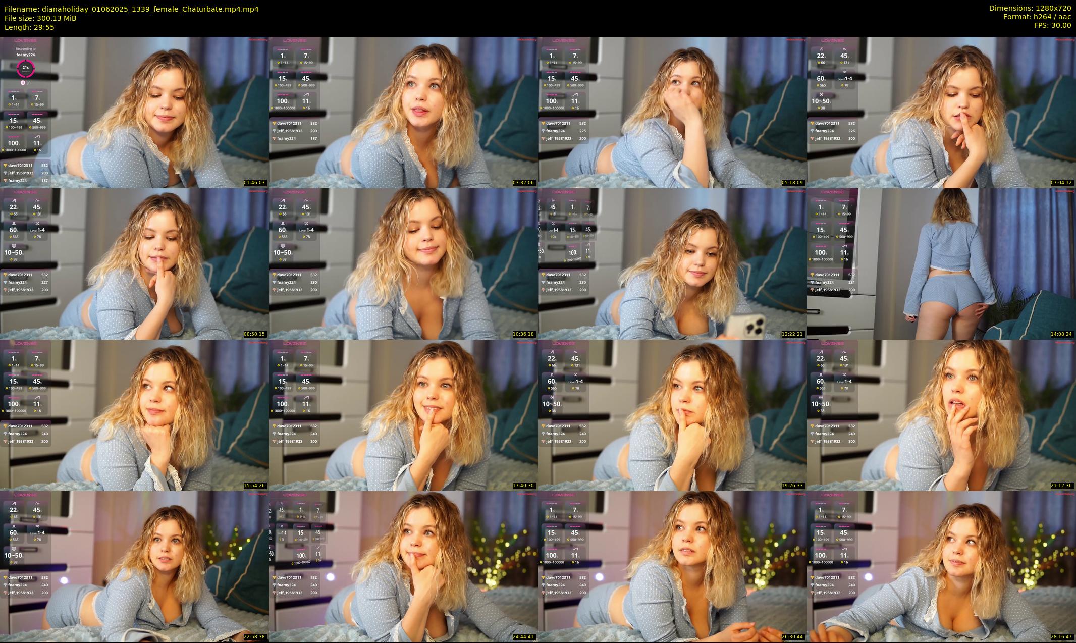 dianaholiday — 30 minute Chaturbate female cam show recording, 720p, Jun 1, 2025