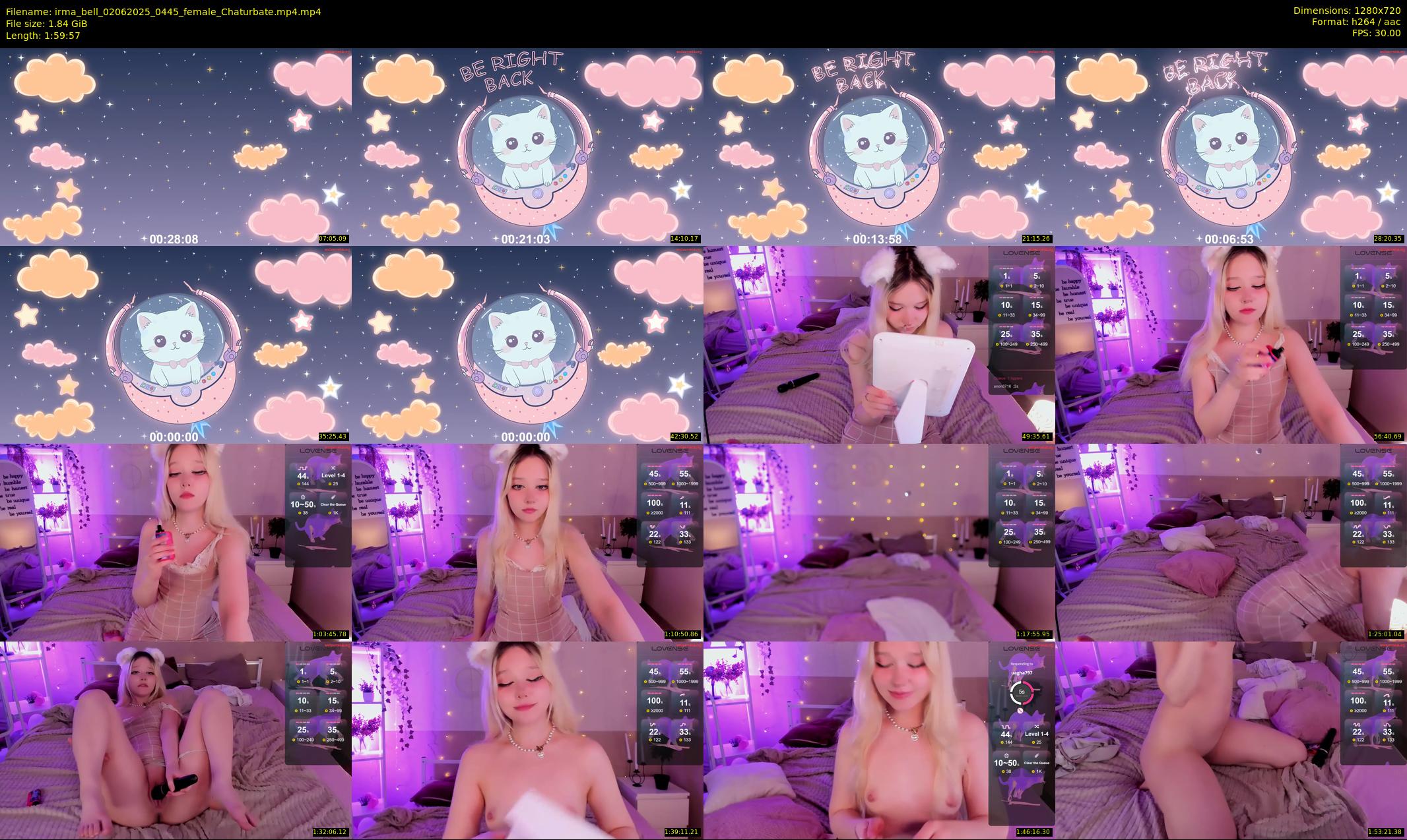 irma_bell — 120 minute Chaturbate female cam show recording, 720p, Jun 2, 2025
