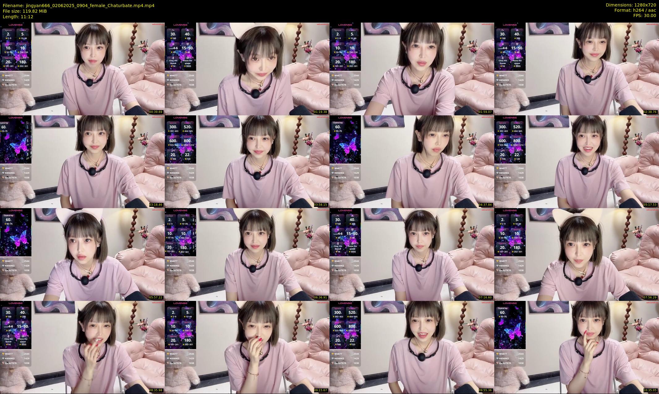 jingyan666 — 12 minute Chaturbate female cam show recording, 720p, Jun 2, 2025