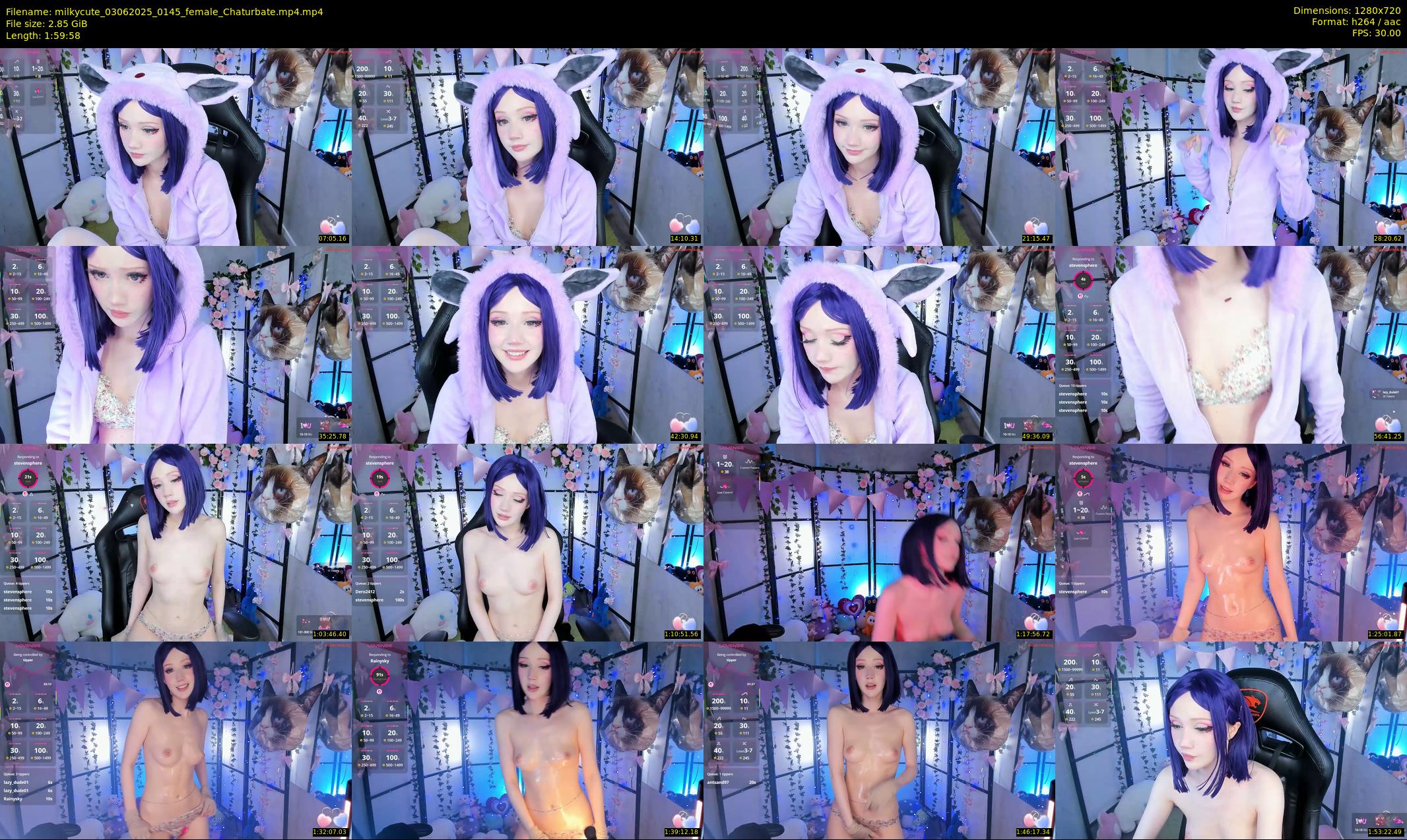 milkycute — 120 minute Chaturbate female cam show recording, 720p, Jun 3, 2025