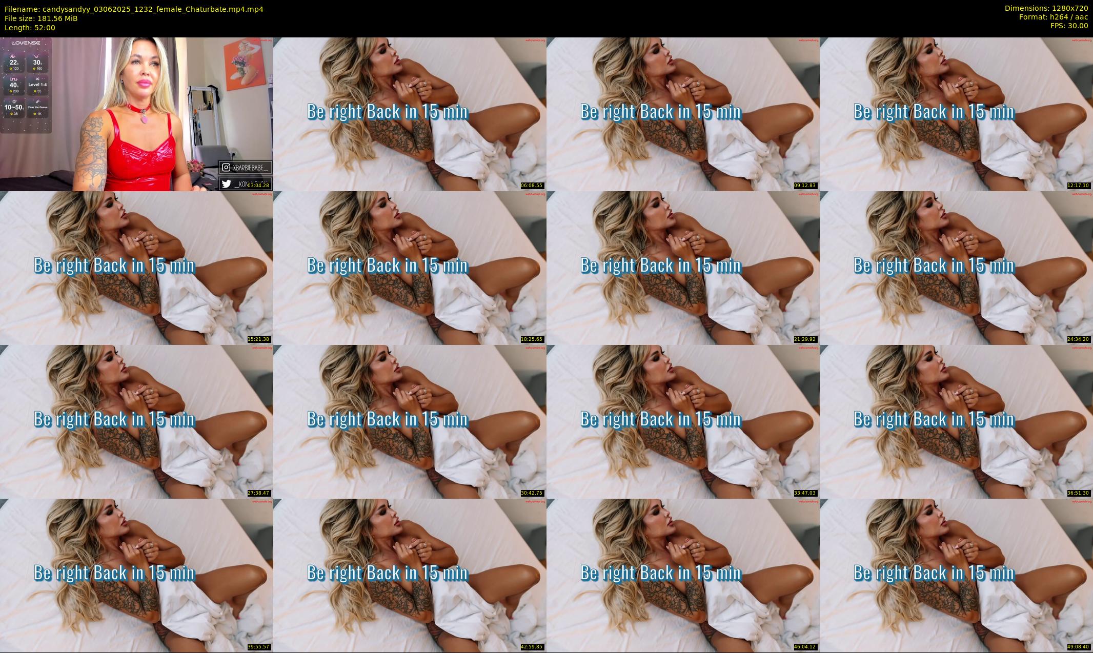 candysandyy — 52 minute Chaturbate female cam show recording, 720p, Jun 3, 2025