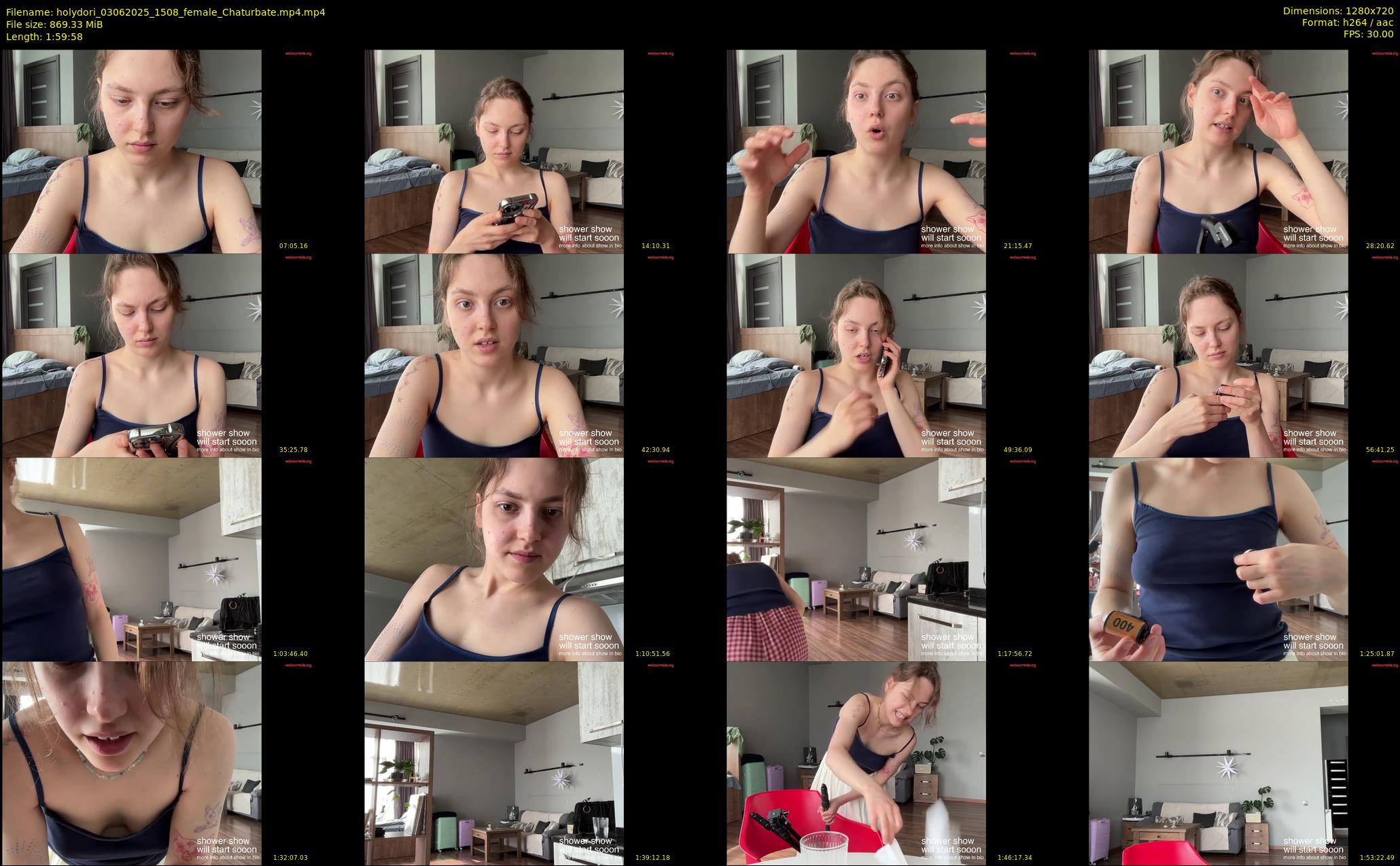 holydori — 120 minute Chaturbate female cam show recording, 720p, Jun 3, 2025