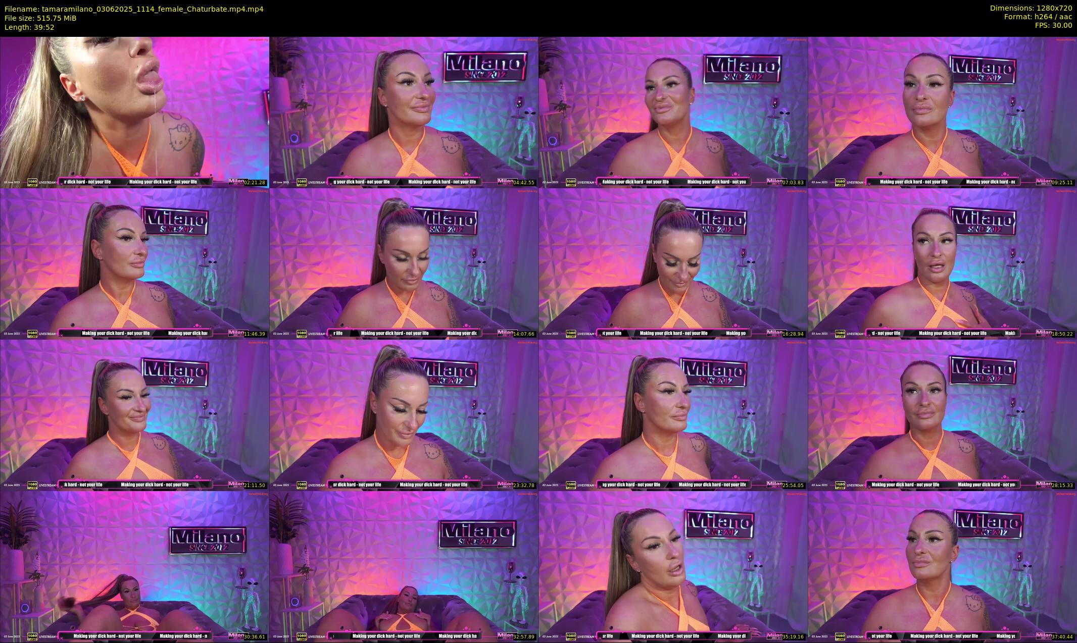 tamaramilano — 40 minute Chaturbate female cam show recording, 720p, Jun 3, 2025