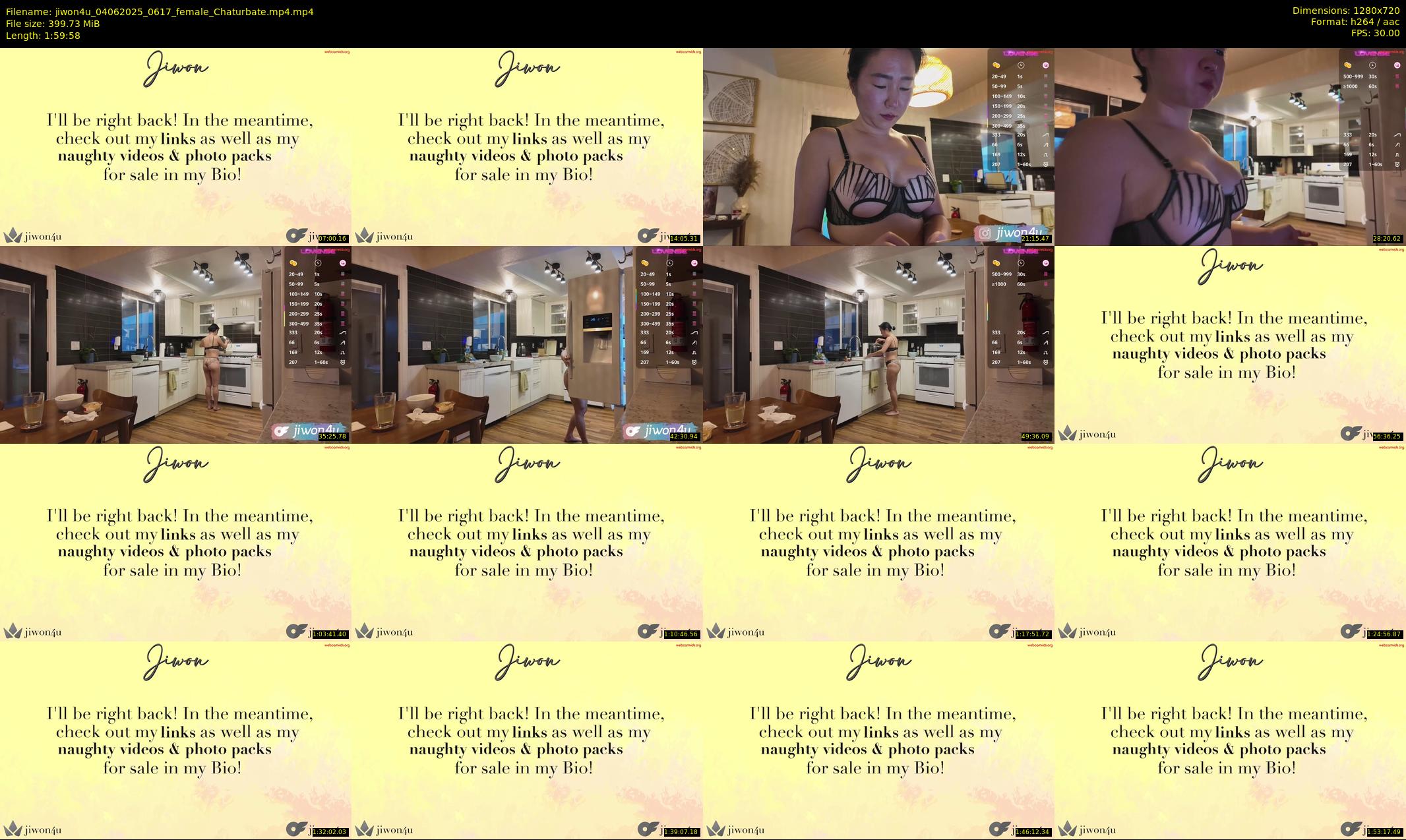 jiwon4u — 120 minute Chaturbate female cam show recording, 720p, Jun 4, 2025