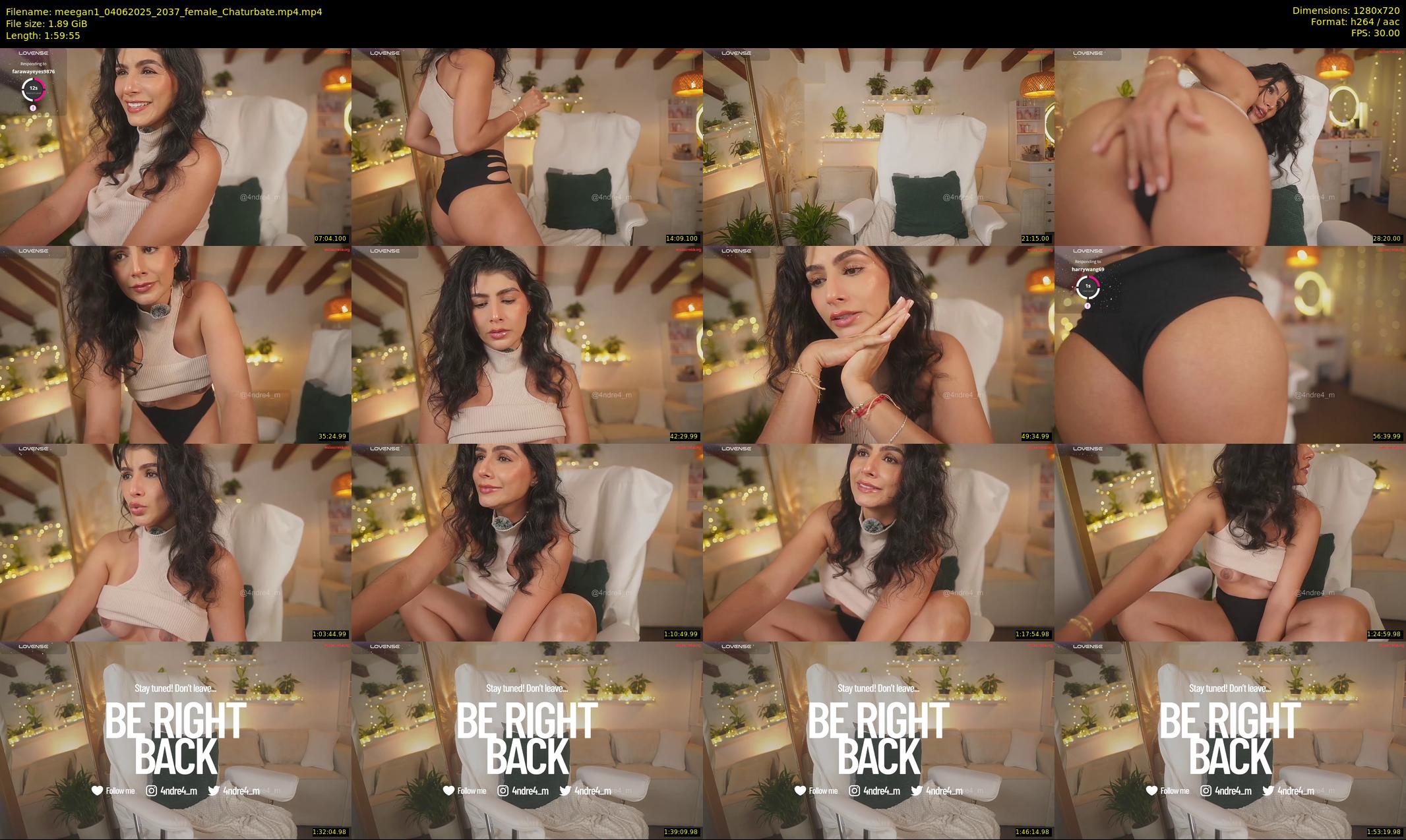 meegan1 — 120 minute Chaturbate female cam show recording, 720p, Jun 4, 2025