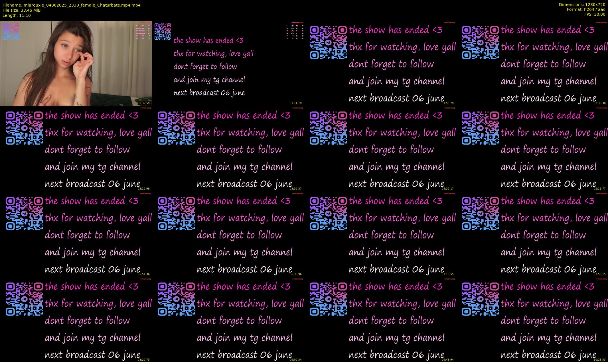 miarouxie — 12 minute Chaturbate female cam show recording, 720p, Jun 4, 2025