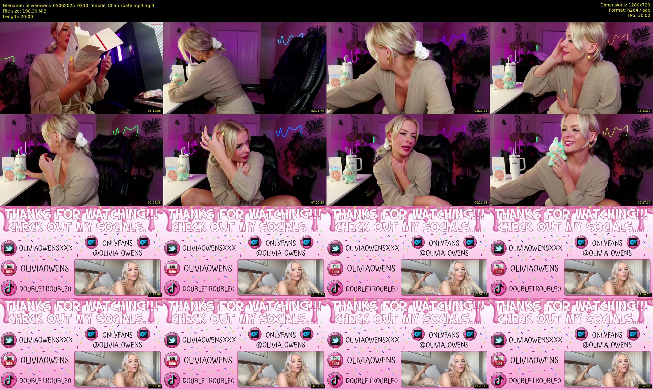 oliviaowens — 20 minute Chaturbate female cam show recording, 720p, Jun 5, 2025