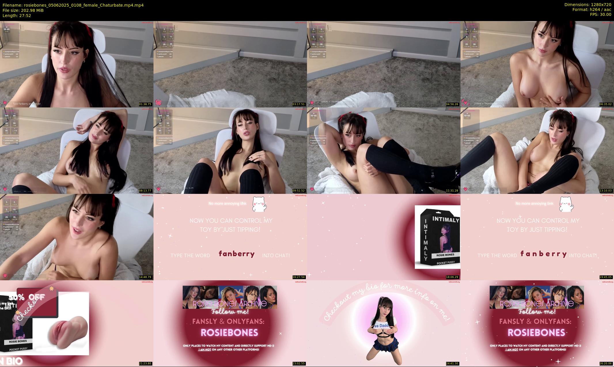 rosiebones — 28 minute Chaturbate female cam show recording, 720p, Jun 5, 2025