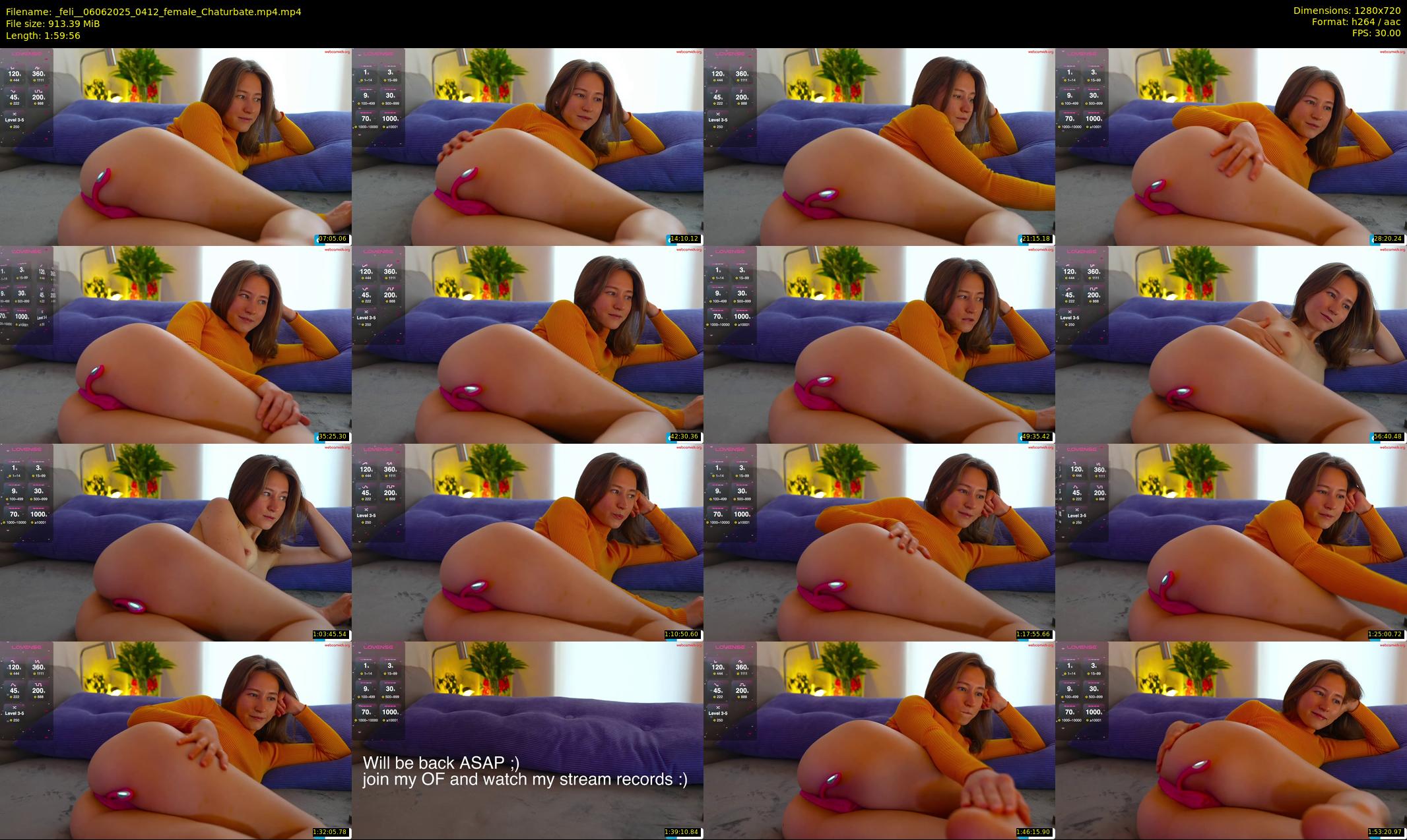 _feli_ — 120 minute Chaturbate female cam show recording, 720p, Jun 6, 2025
