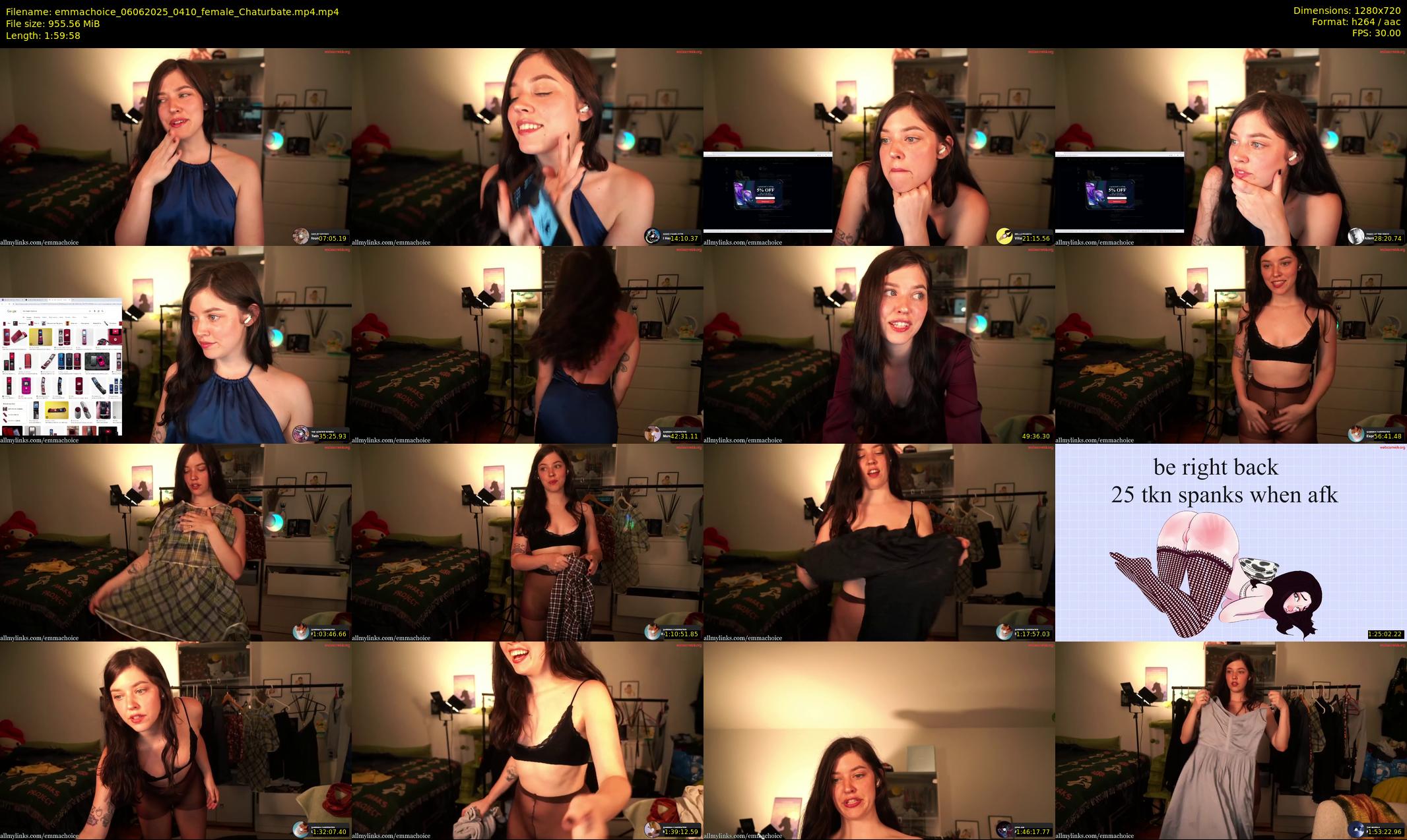 emmachoice — 120 minute Chaturbate female cam show recording, 720p, Jun 6, 2025
