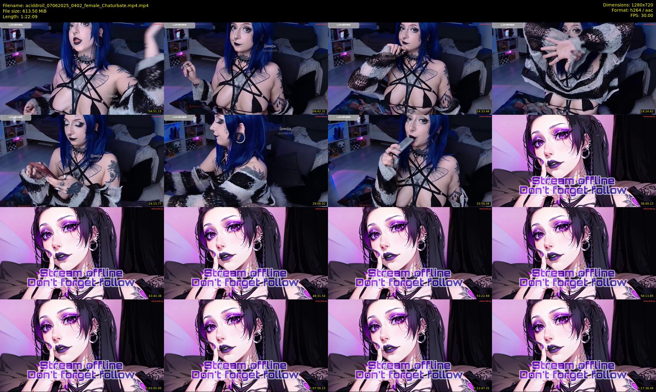 aciddroll — 83 minute Chaturbate female cam show recording, 720p, Jun 7, 2025