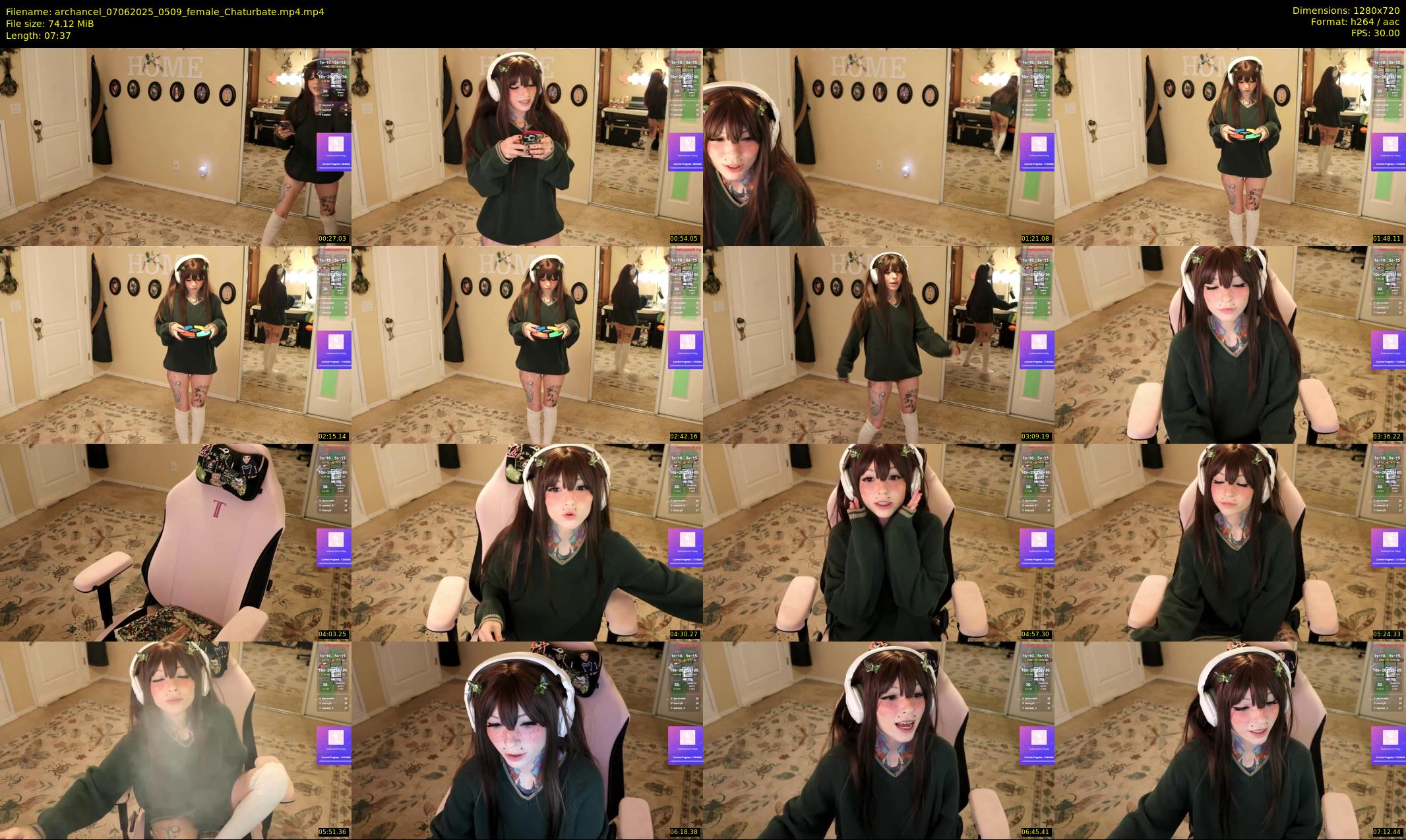 archancel — 8 minute Chaturbate female cam show recording, 720p, Jun 7, 2025