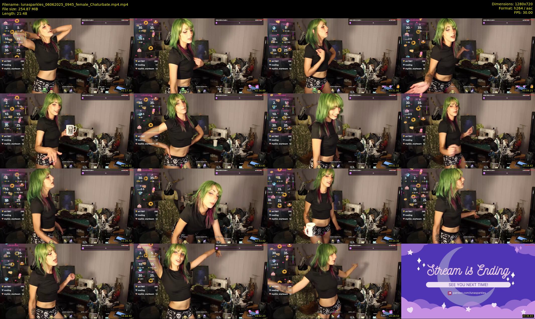 lunasparkles — 22 minute Chaturbate female cam show recording, 720p, Jun 6, 2025