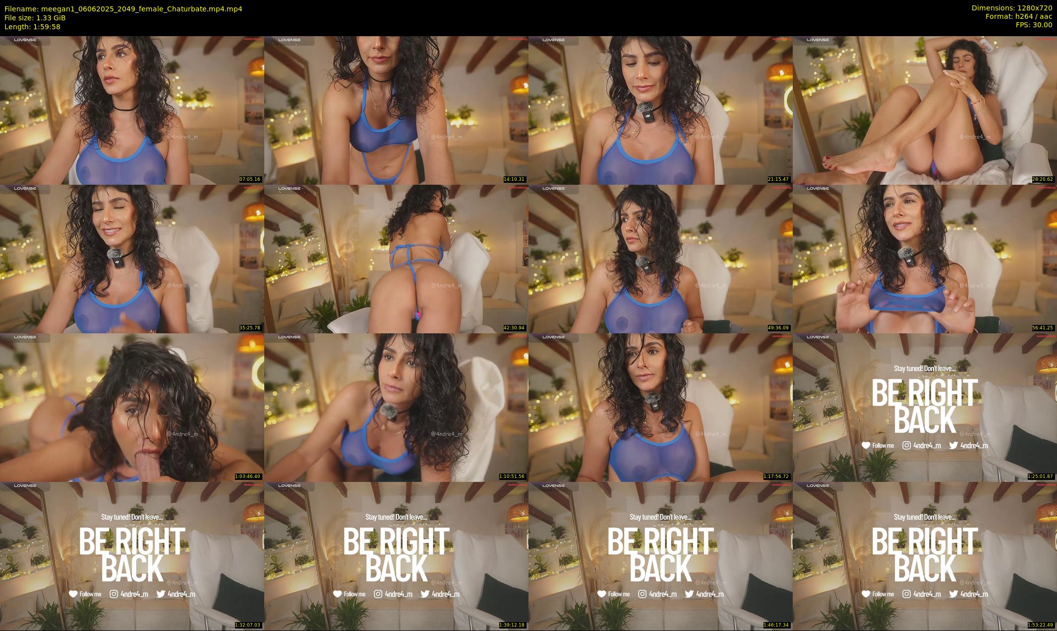 meegan1 — 120 minute Chaturbate female cam show recording, 720p, Jun 6, 2025