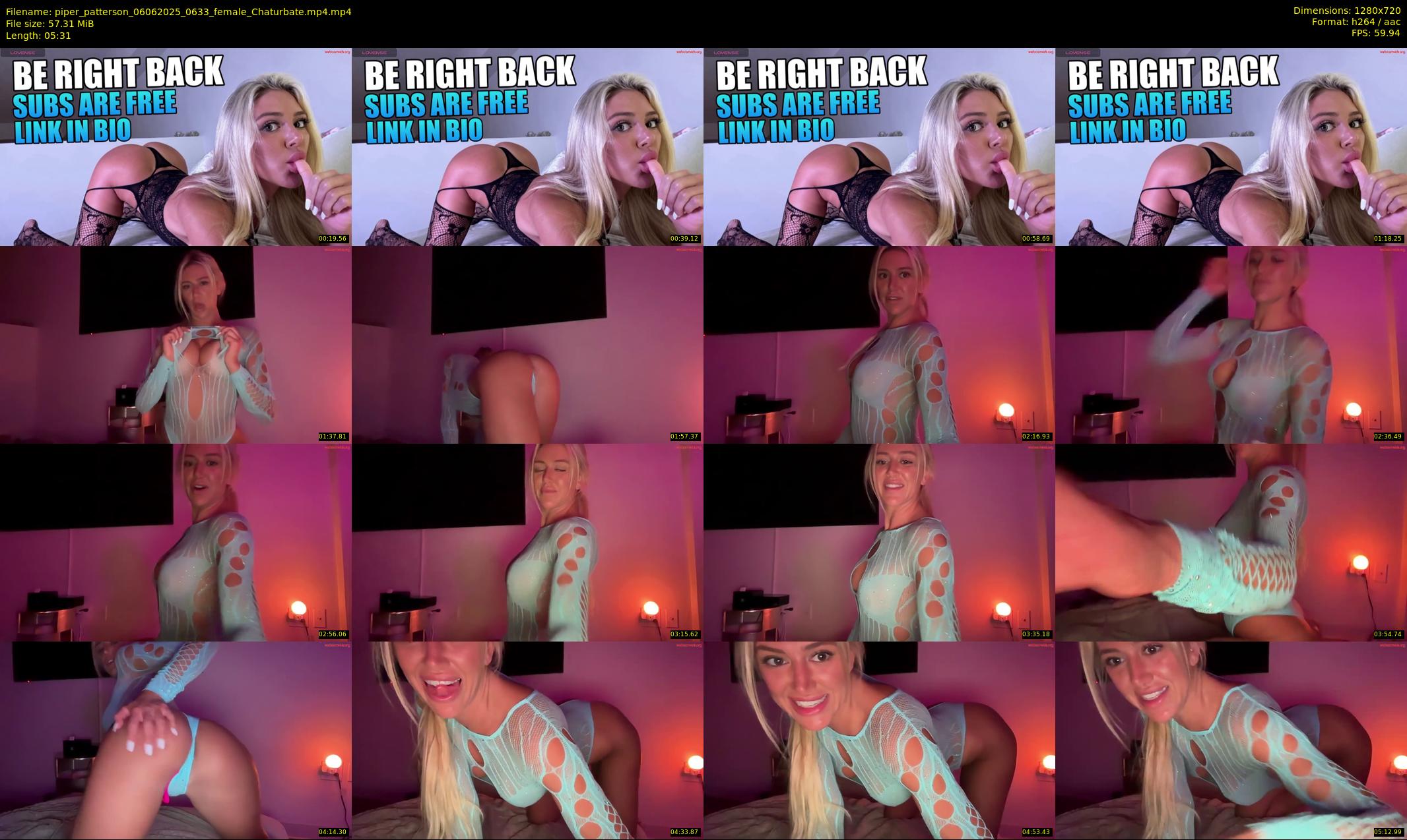 piper_patterson — 6 minute Chaturbate female cam show recording, 720p, Jun 6, 2025