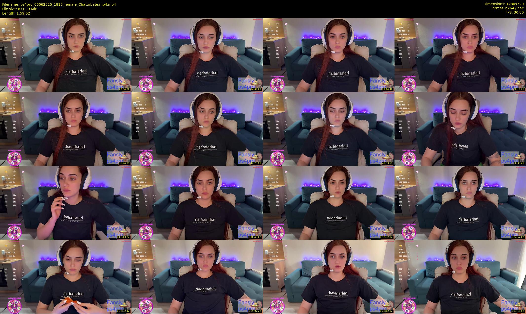 ps4pro — 120 minute Chaturbate female cam show recording, 720p, Jun 6, 2025
