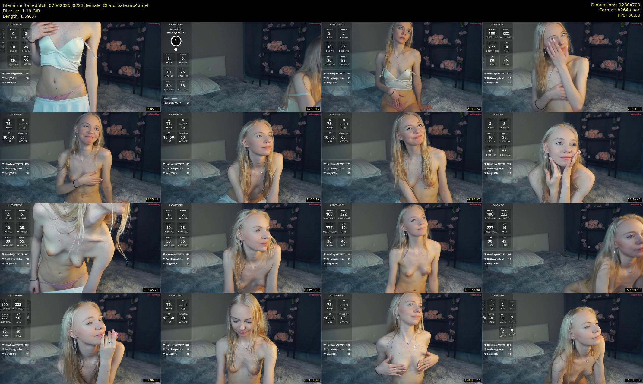 taitedutch — 120 minute Chaturbate female cam show recording, 720p, Jun 7, 2025