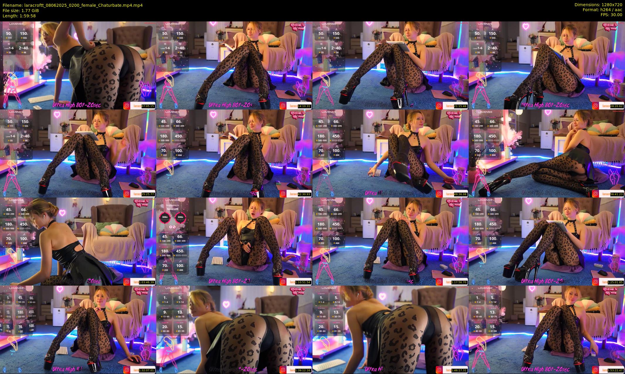 laracroftt — 120 minute Chaturbate female cam show recording, 720p, Jun 8, 2025