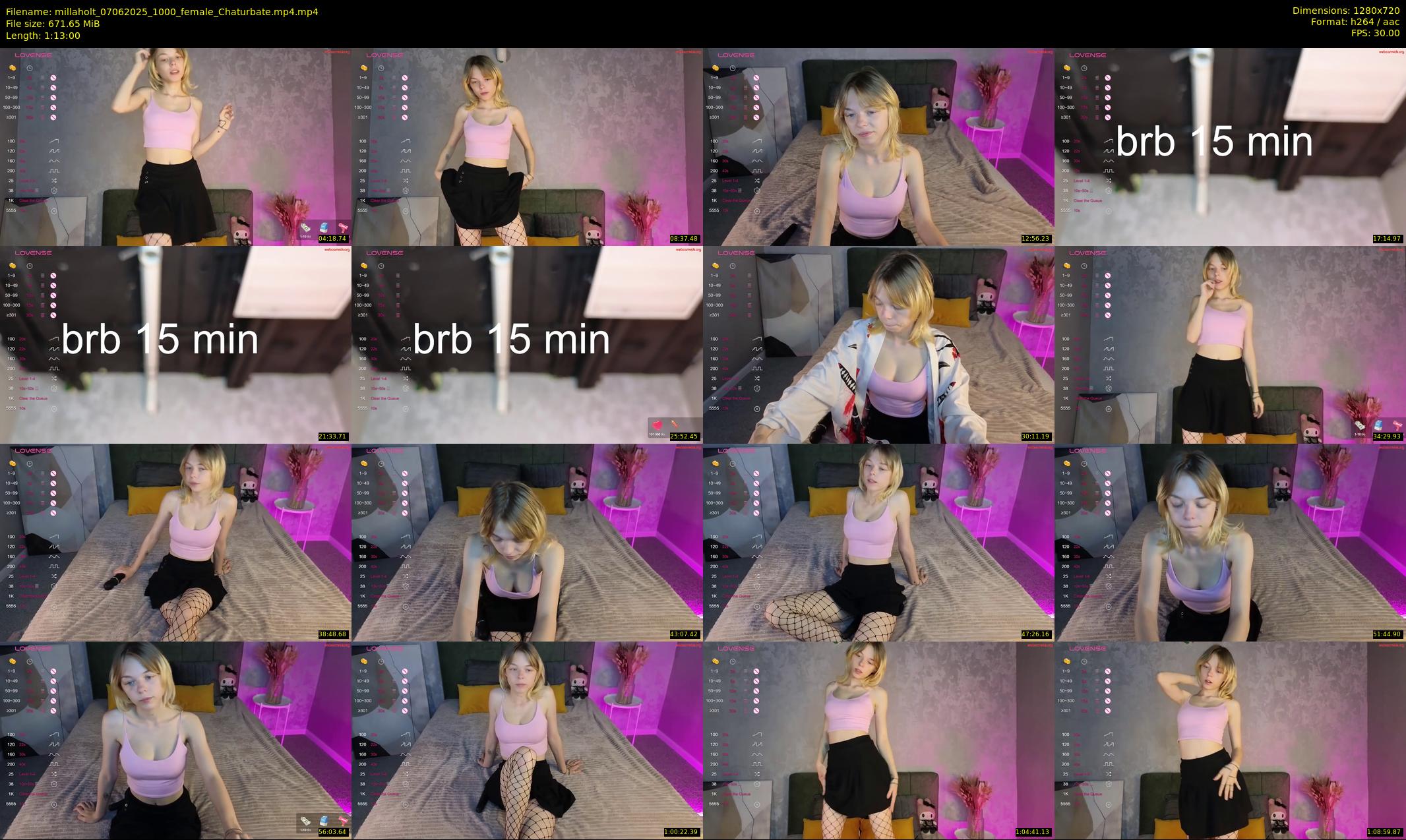 millaholt — 73 minute Chaturbate female cam show recording, 720p, Jun 7, 2025