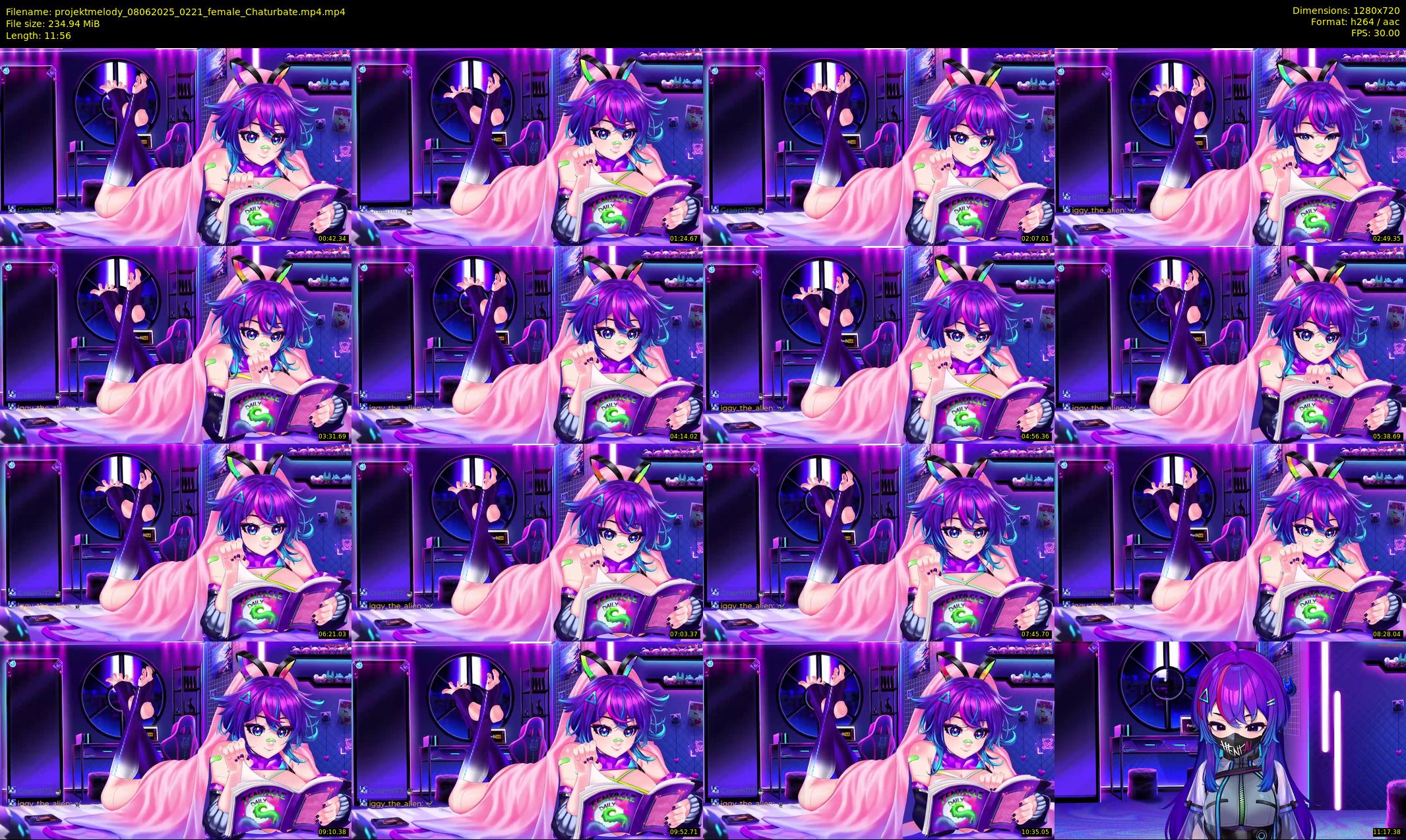 projektmelody — 12 minute Chaturbate female cam show recording, 720p, Jun 8, 2025