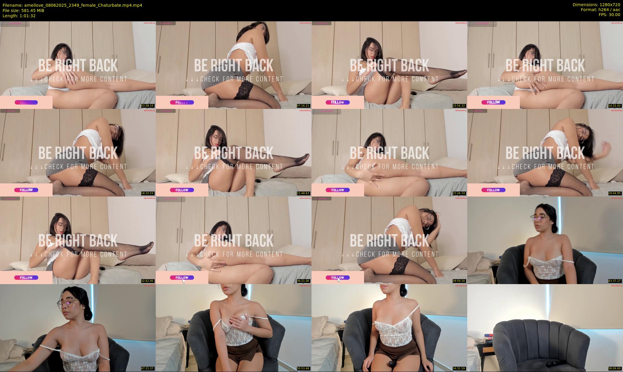 amellove — 62 minute Chaturbate female cam show recording, 720p, Jun 8, 2025