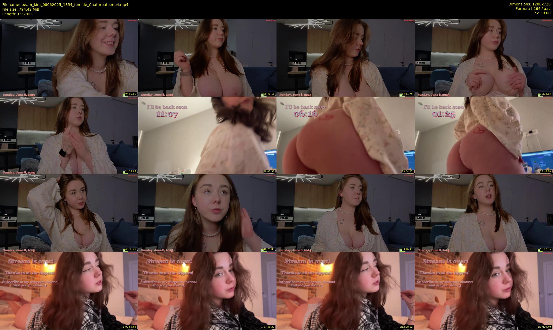 beam_kim — 82 minute Chaturbate female cam show recording, 720p, Jun 8, 2025