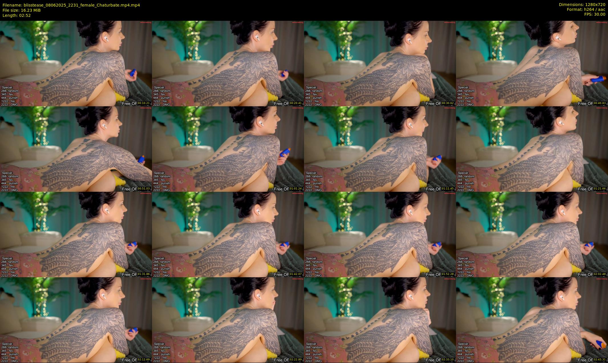 blisstease — 3 minute Chaturbate female cam show recording, 720p, Jun 8, 2025