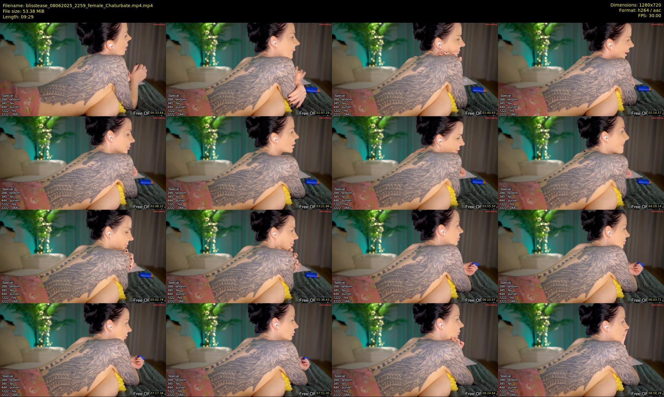blisstease — 10 minute Chaturbate female cam show recording, 720p, Jun 8, 2025