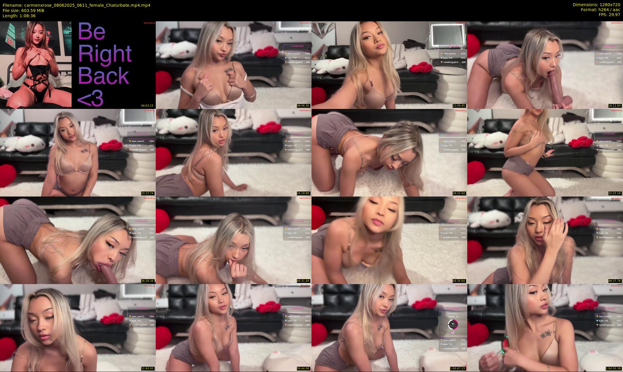 carmenxrose — 69 minute Chaturbate female cam show recording, 720p, Jun 8, 2025