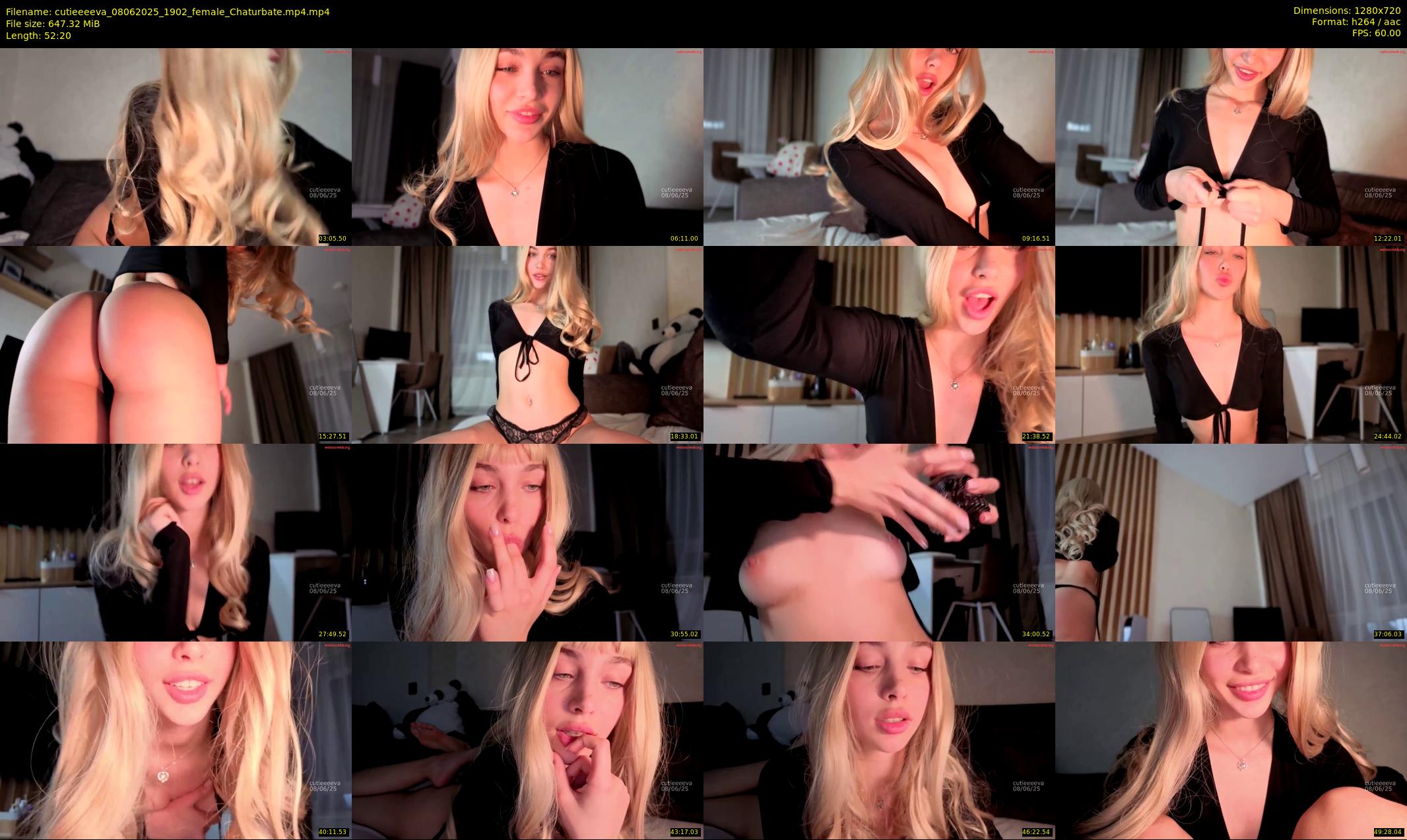 cutieeeeva — 53 minute Chaturbate female cam show recording, 720p, Jun 8, 2025