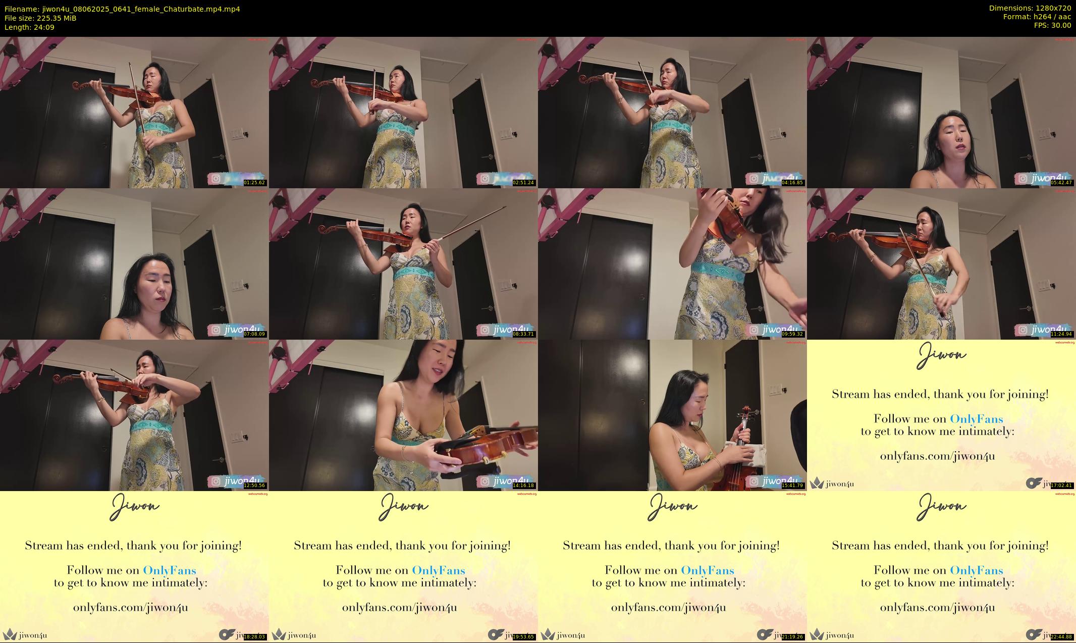 jiwon4u — 25 minute Chaturbate female cam show recording, 720p, Jun 8, 2025