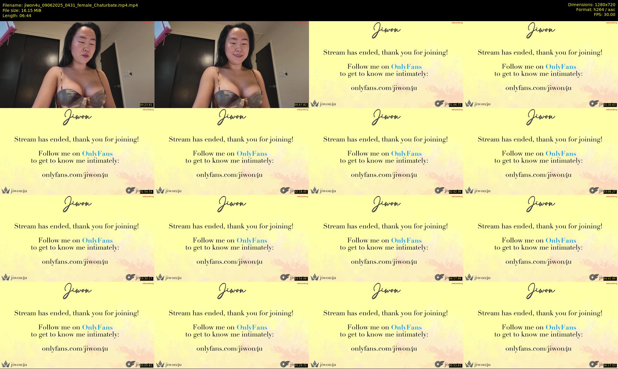 jiwon4u — 7 minute Chaturbate female cam show recording, 720p, Jun 9, 2025