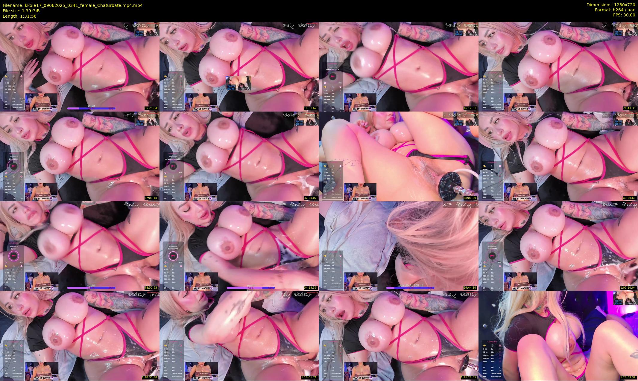 kkole17 — 92 minute Chaturbate female cam show recording, 720p, Jun 9, 2025