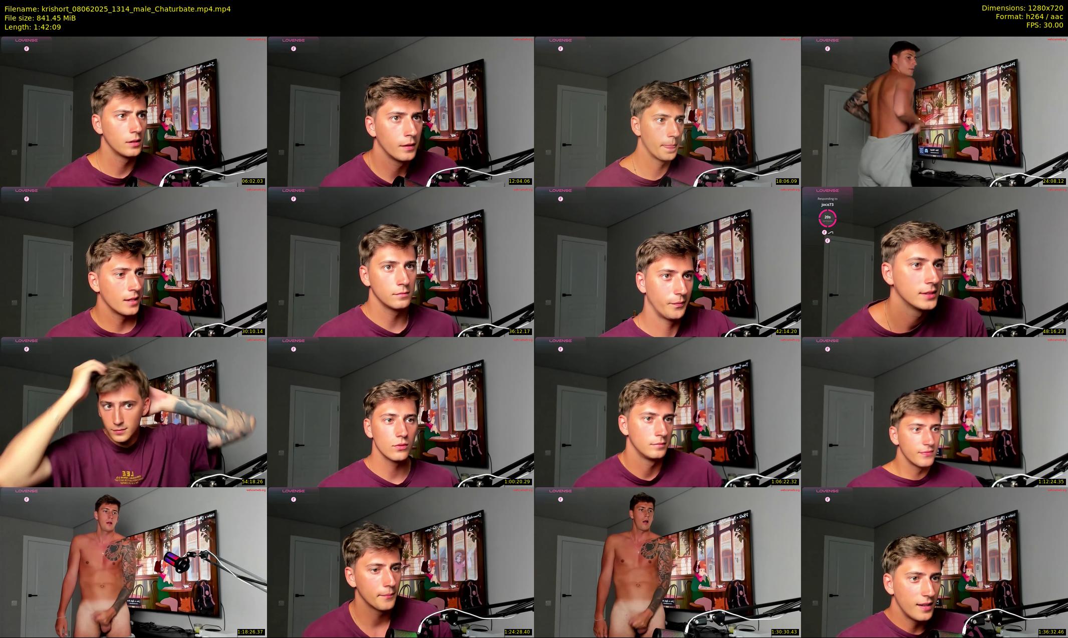 krishort — 103 minute Chaturbate male cam show recording, 720p, Jun 8, 2025