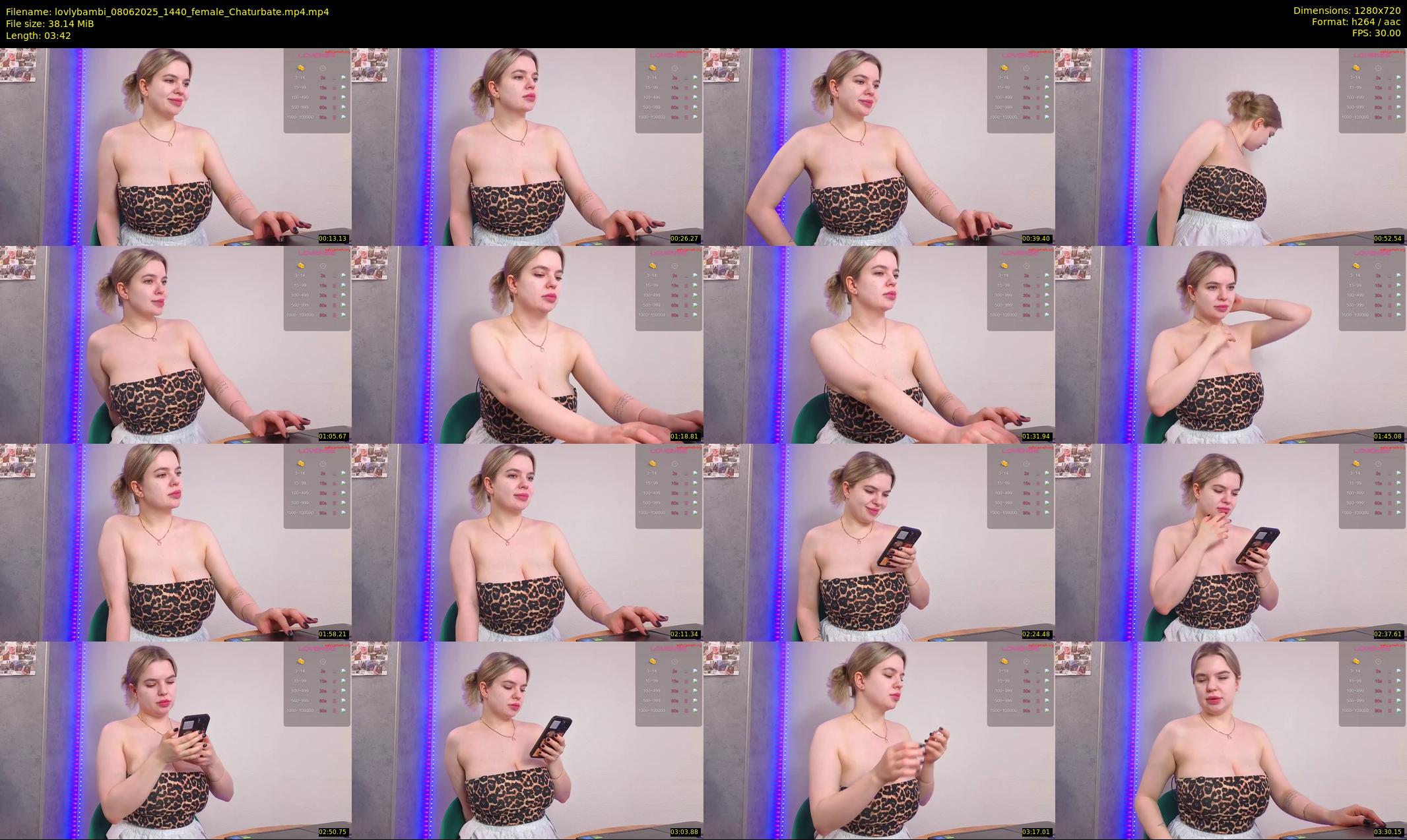lovlybambi — 4 minute Chaturbate female cam show recording, 720p, Jun 8, 2025