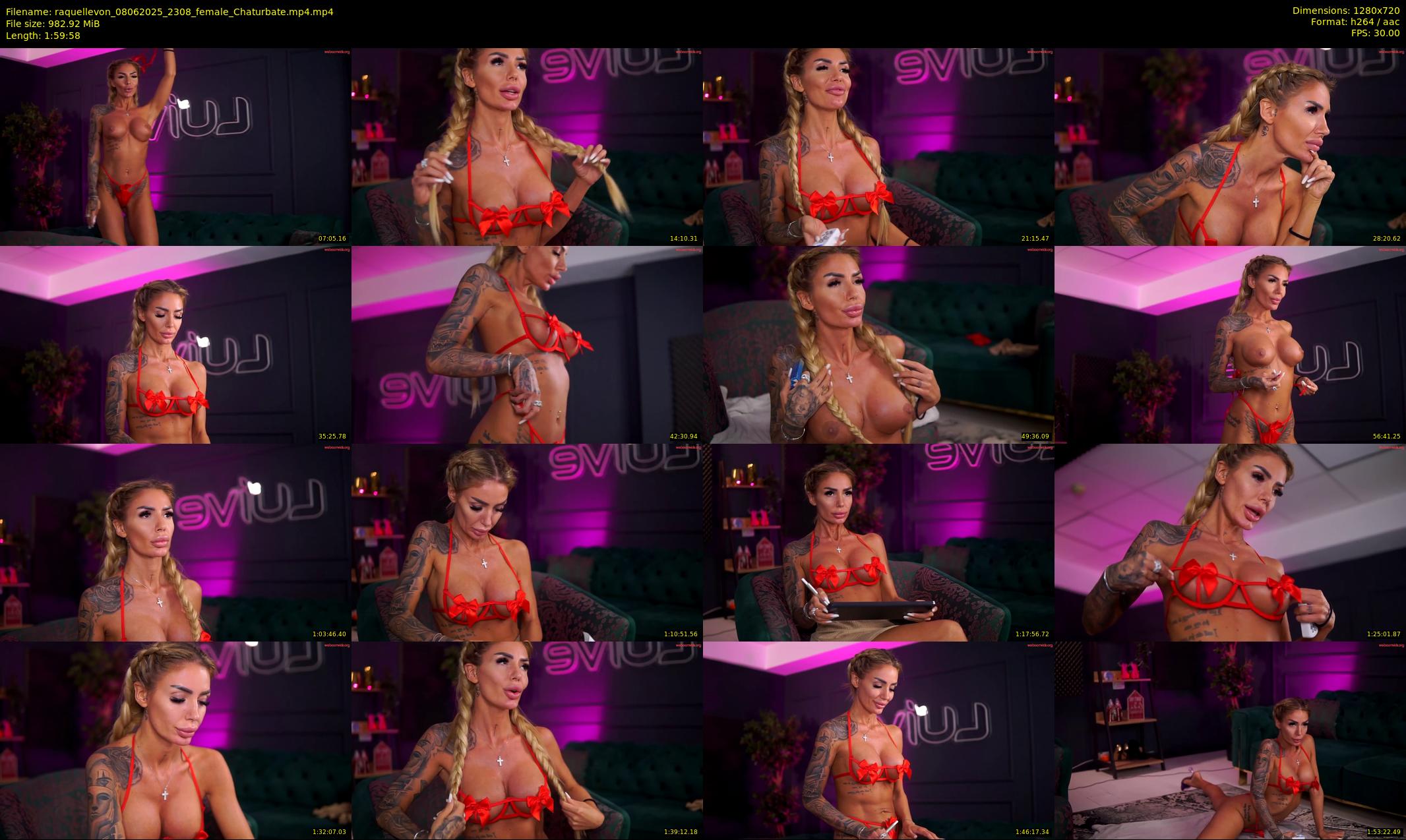 raquellevon — 120 minute Chaturbate female cam show recording, 720p, Jun 8, 2025