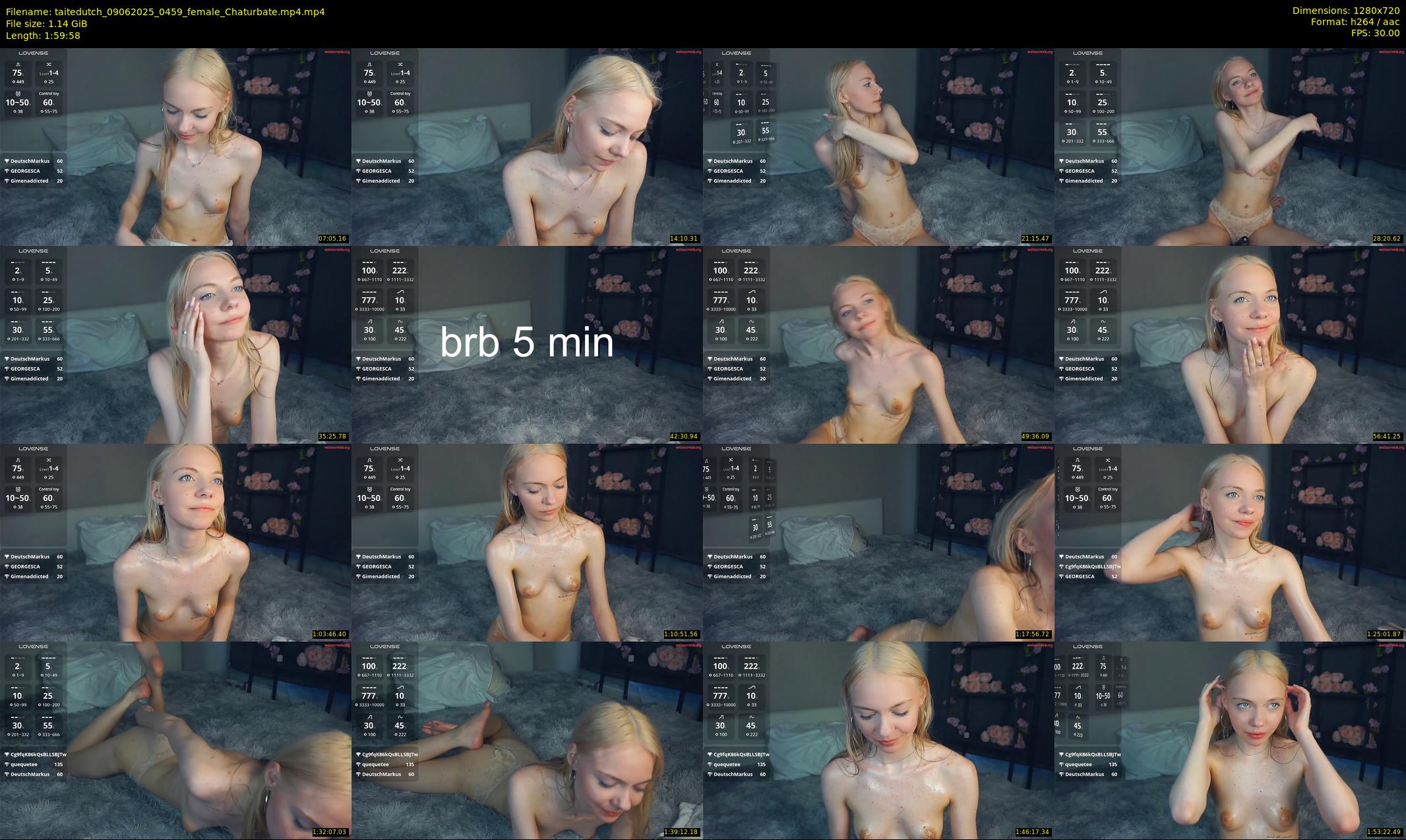 taitedutch — 120 minute Chaturbate female cam show recording, 720p, Jun 9, 2025