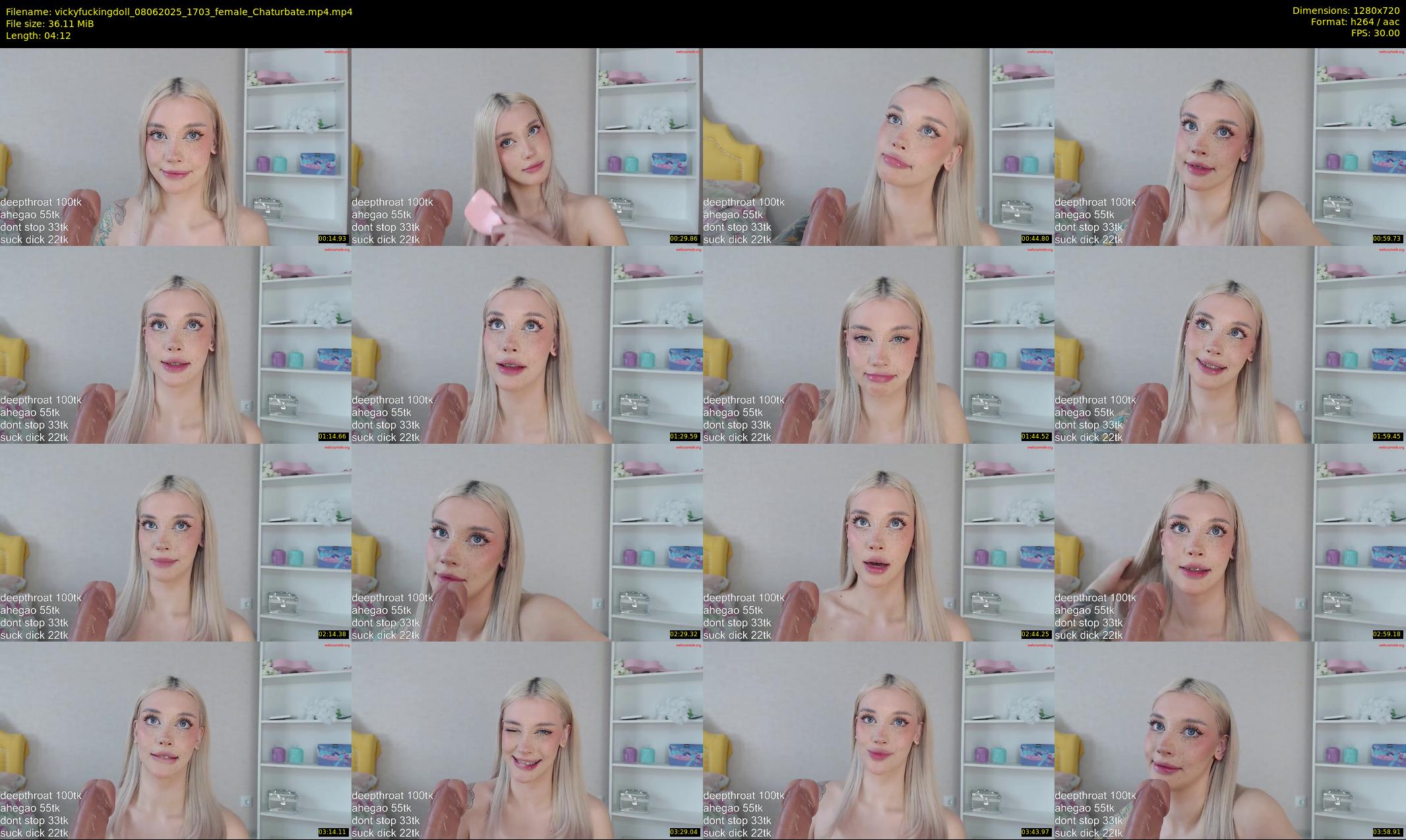 vickyfuckingdoll — 5 minute Chaturbate female cam show recording, 720p, Jun 8, 2025