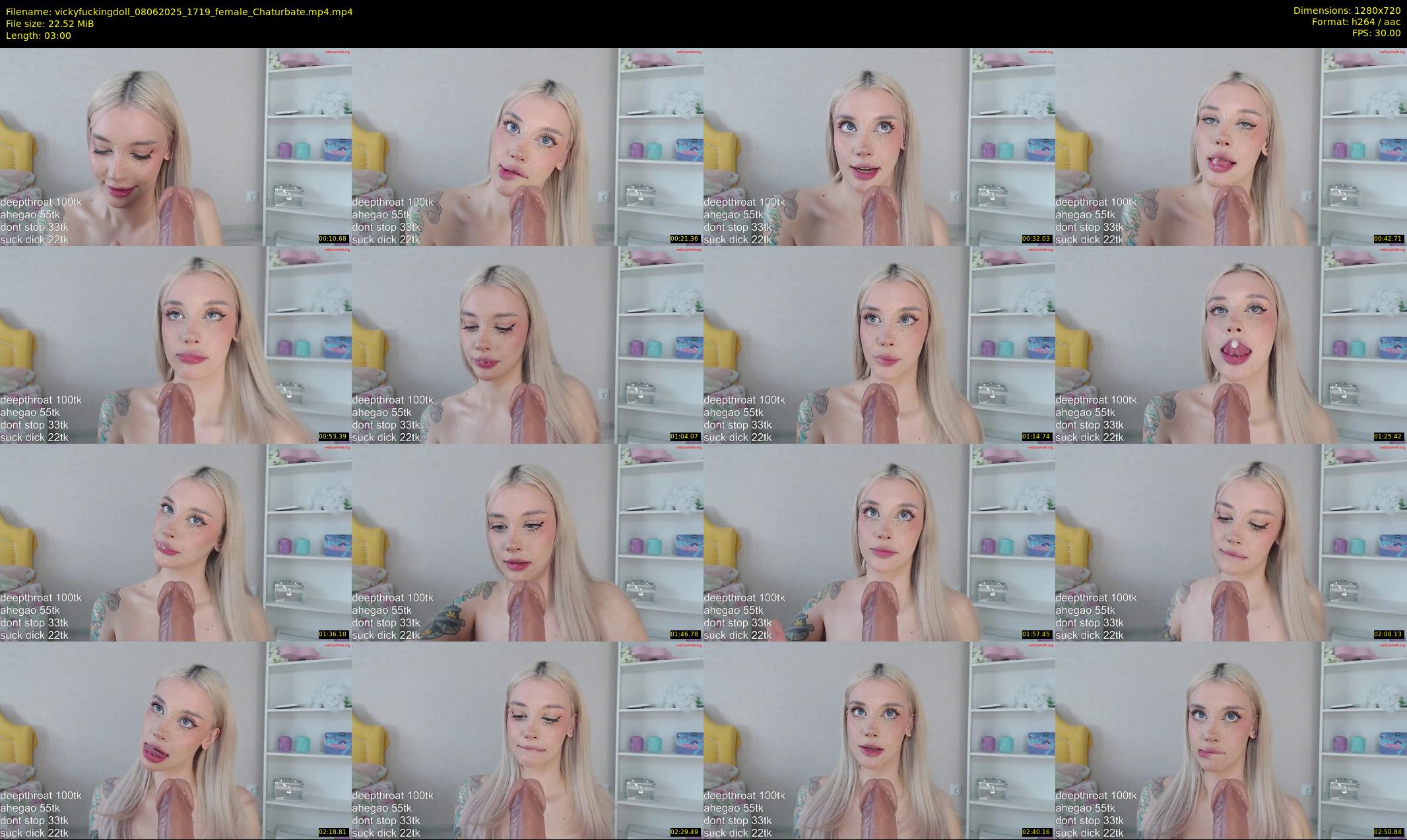 vickyfuckingdoll — 3 minute Chaturbate female cam show recording, 720p, Jun 8, 2025