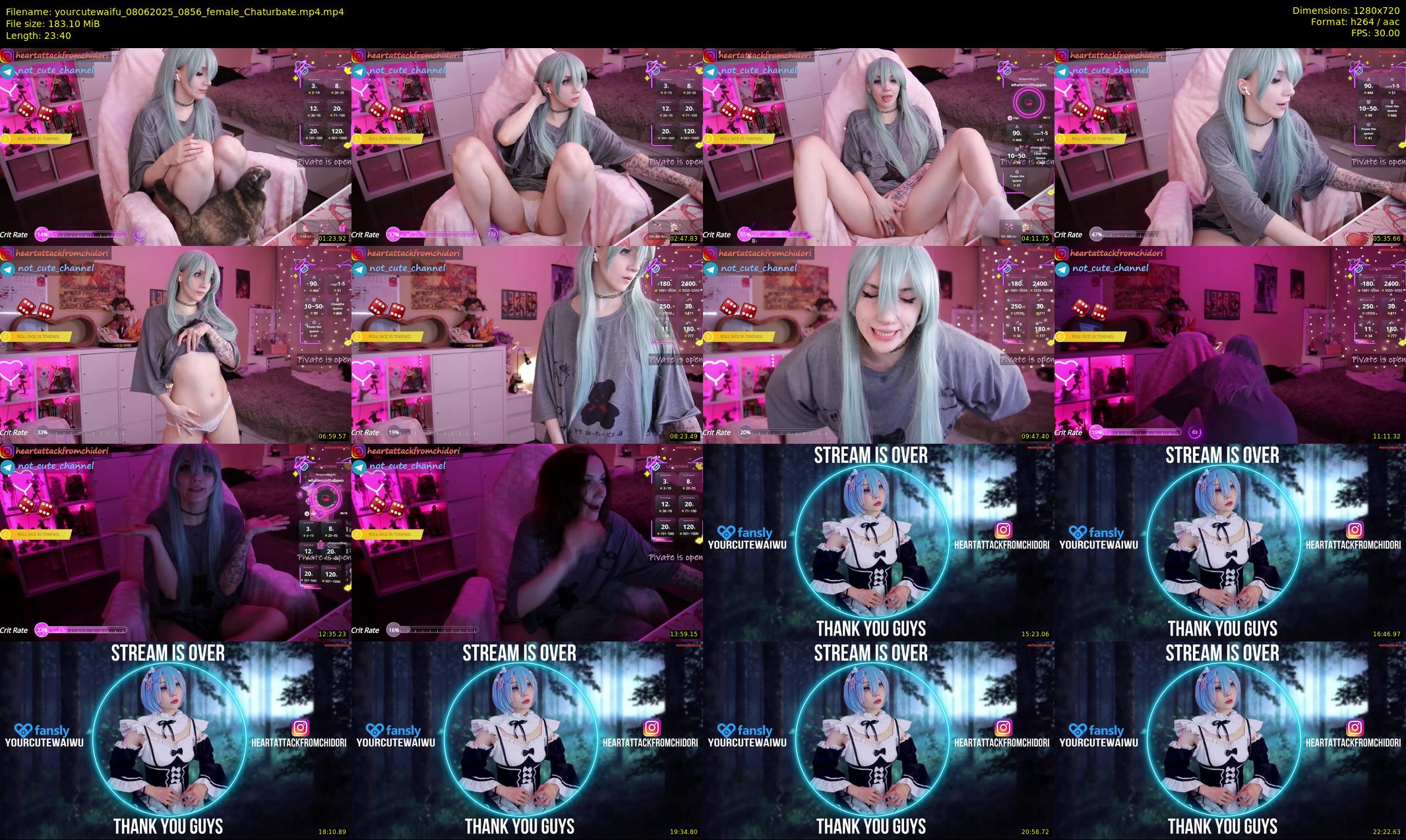 yourcutewaifu — 24 minute Chaturbate female cam show recording, 720p, Jun 8, 2025