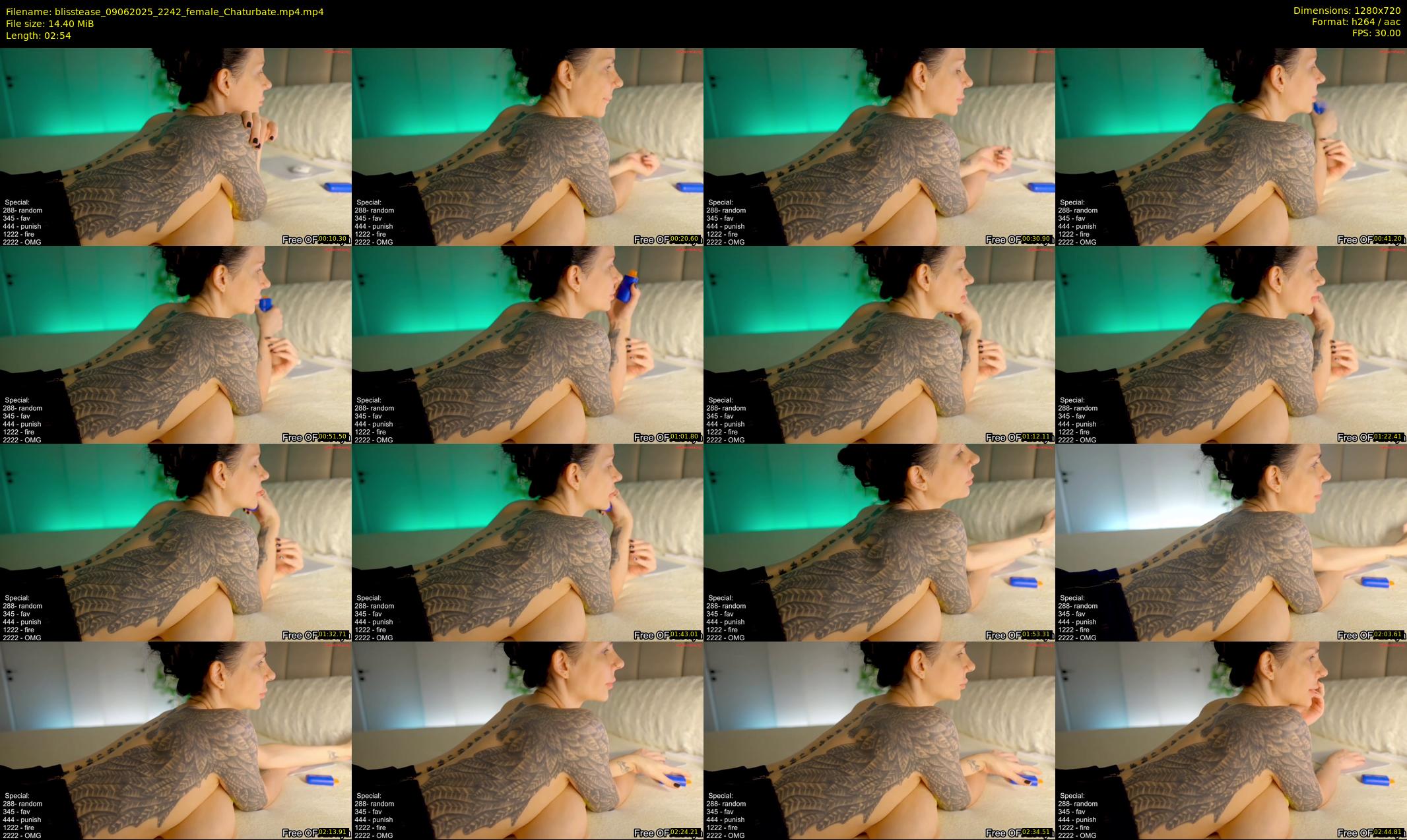 blisstease — 3 minute Chaturbate female cam show recording, 720p, Jun 9, 2025