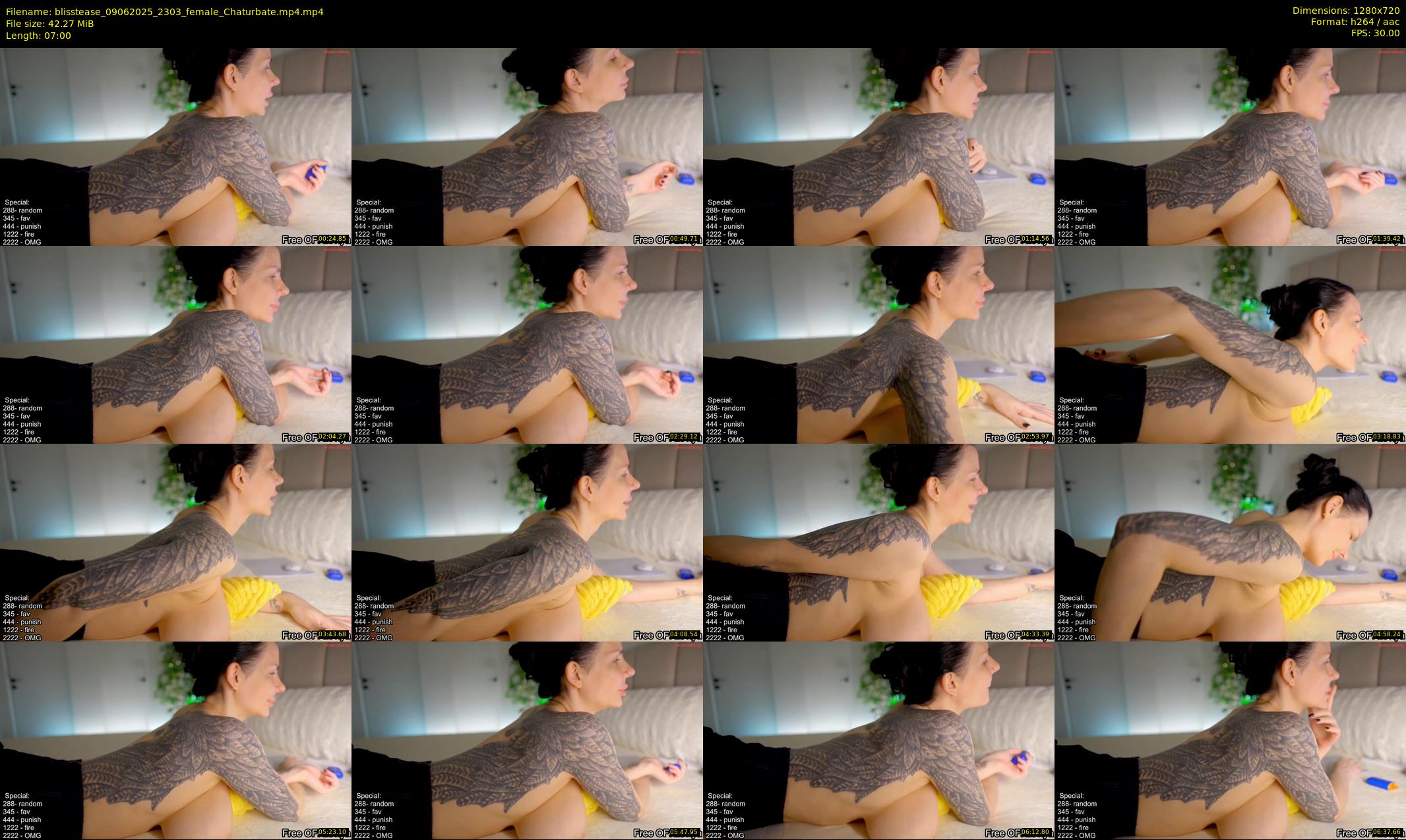 blisstease — 7 minute Chaturbate female cam show recording, 720p, Jun 9, 2025