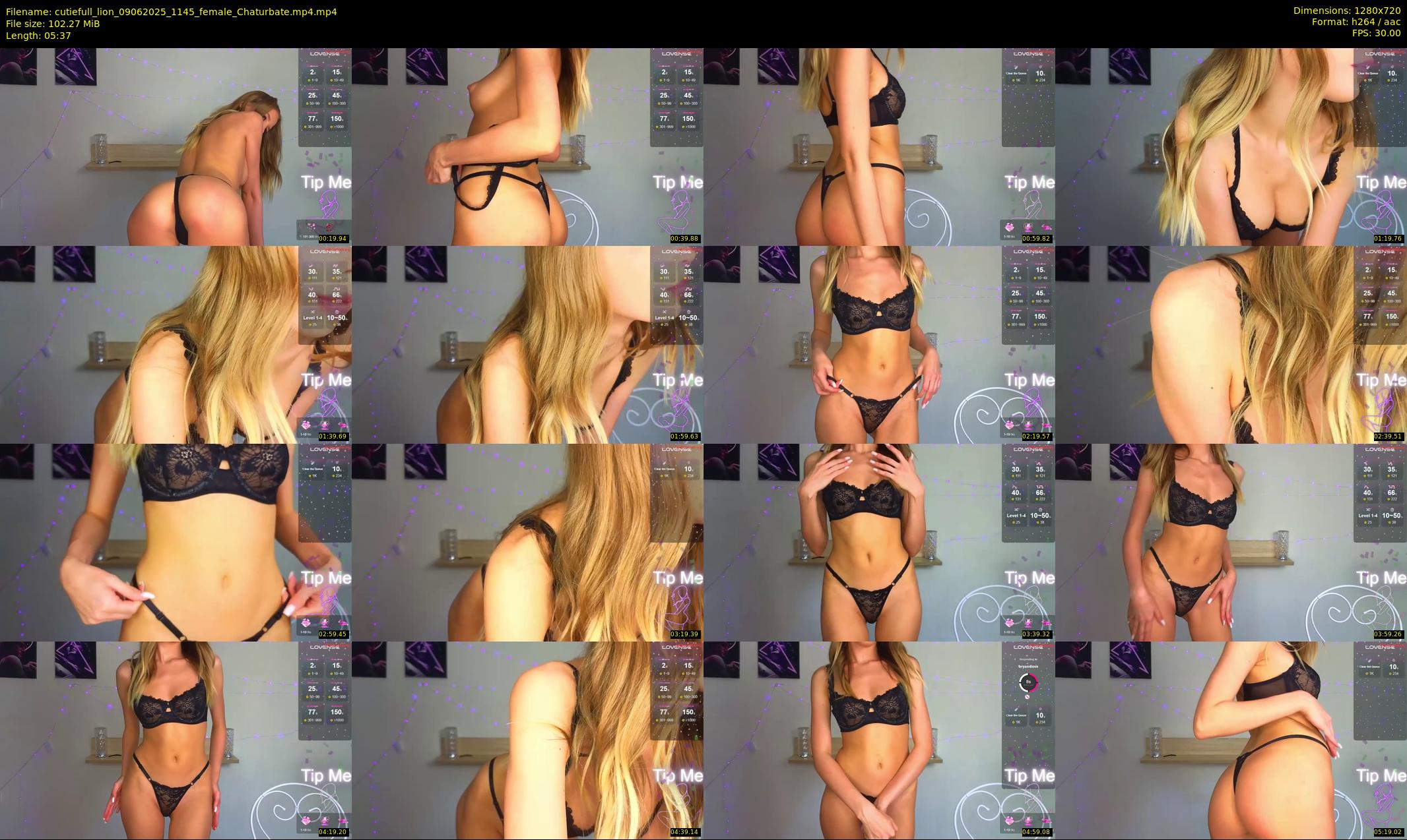 cutiefull_lion — 6 minute Chaturbate female cam show recording, 720p, Jun 9, 2025
