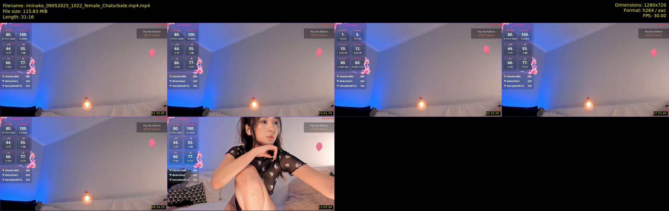 iminako — 32 minute Chaturbate female cam show recording, 720p, May 9, 2025