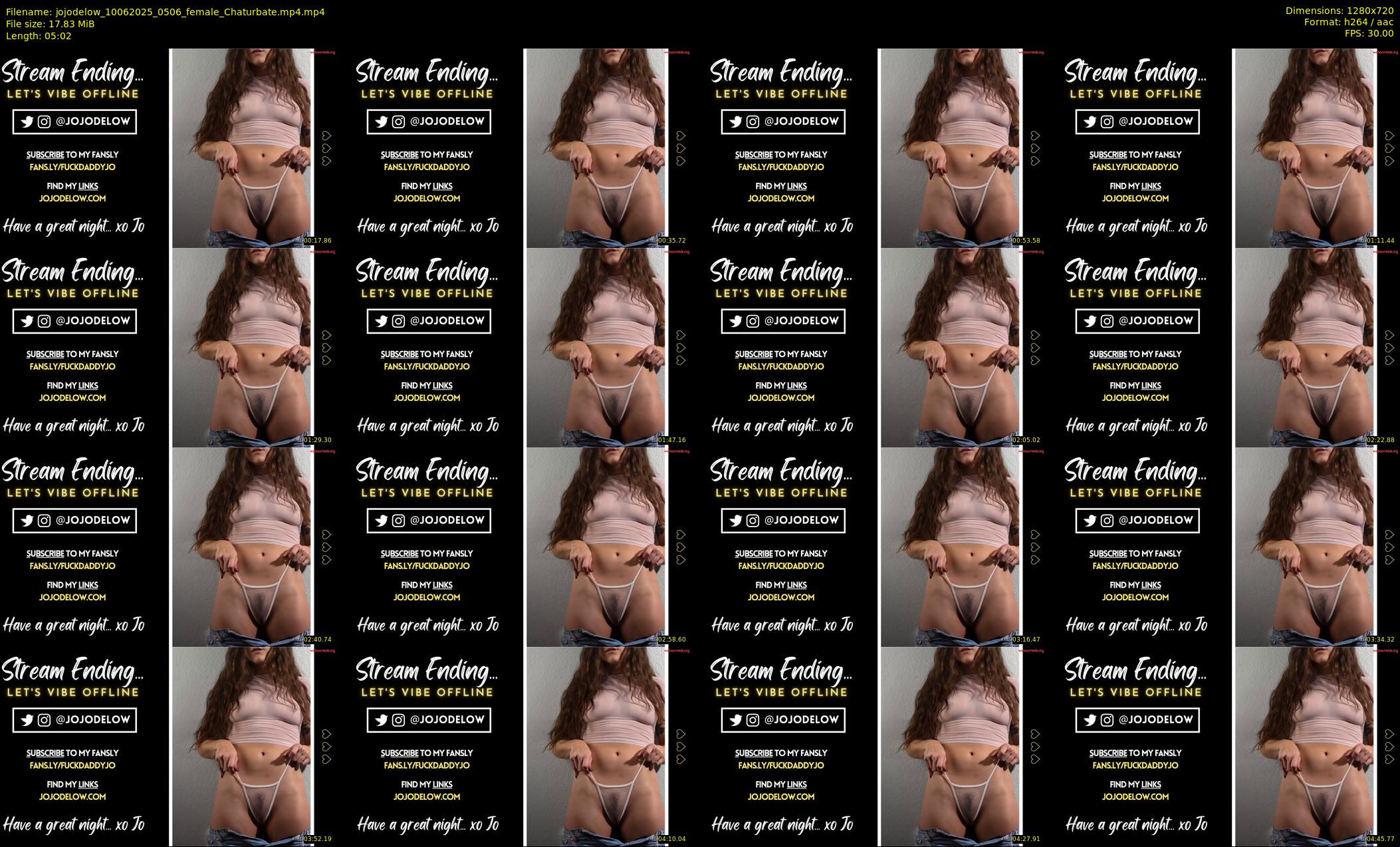 jojodelow — 6 minute Chaturbate female cam show recording, 720p, Jun 10, 2025