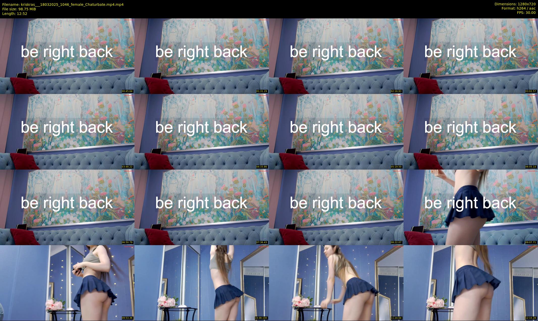 kriskras__ — 13 minute Chaturbate female cam show recording, 720p, Mar 18, 2025