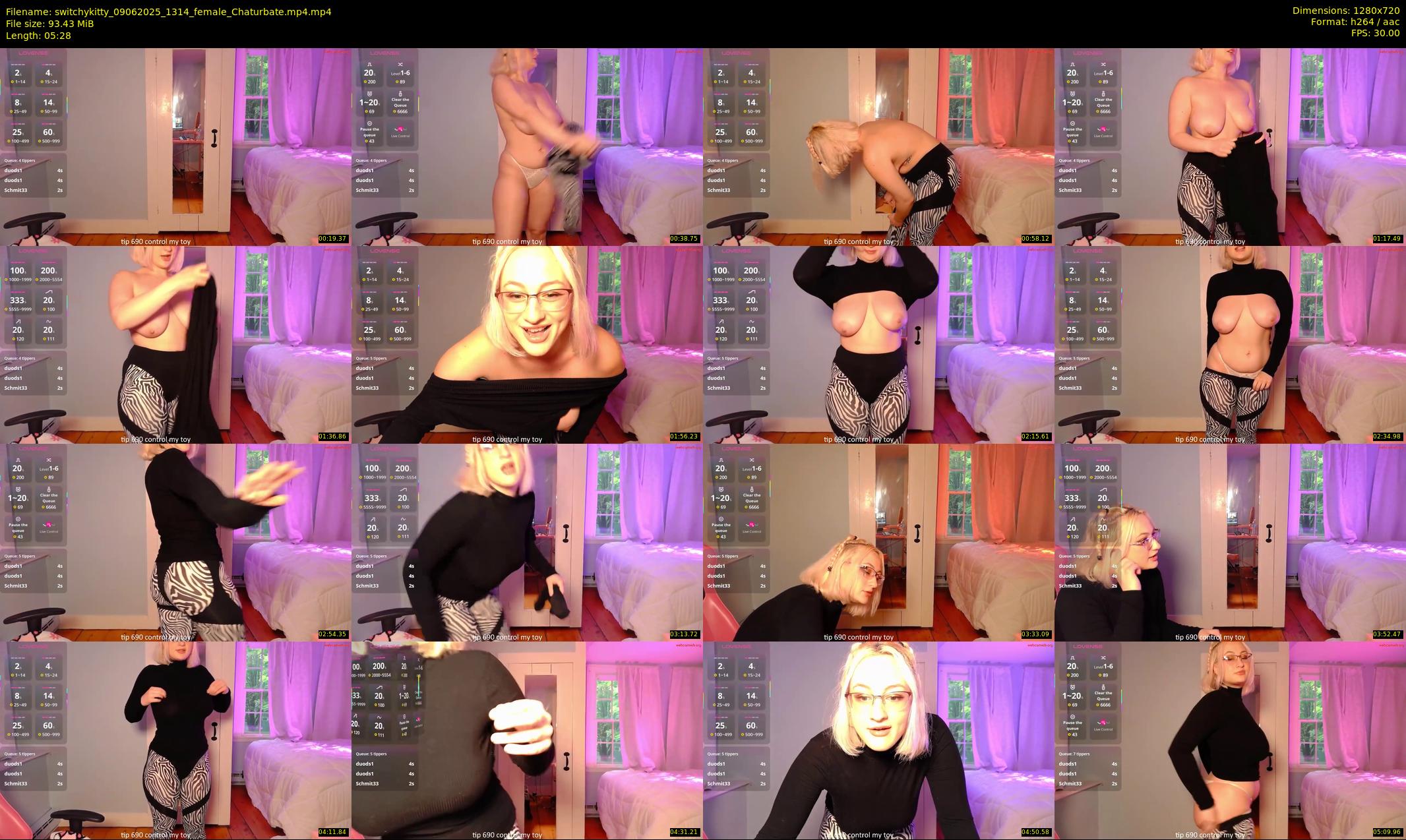 switchykitty — 6 minute Chaturbate female cam show recording, 720p, Jun 9, 2025
