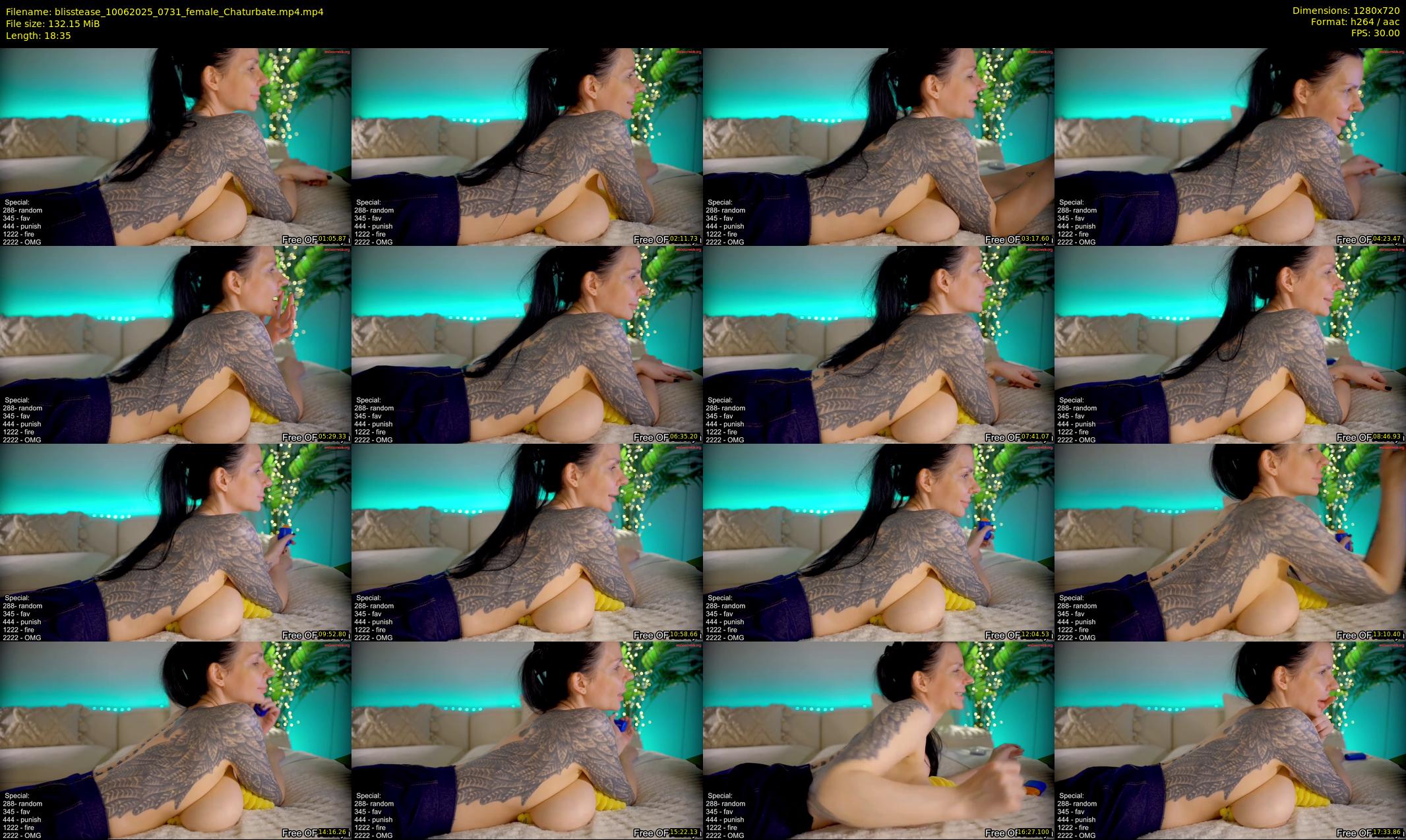 blisstease — 19 minute Chaturbate female cam show recording, 720p, Jun 10, 2025