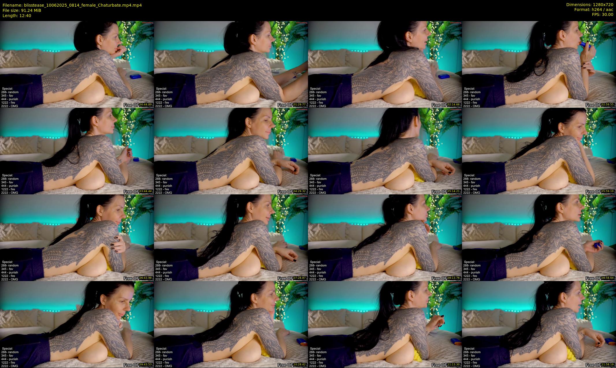 blisstease — 13 minute Chaturbate female cam show recording, 720p, Jun 10, 2025